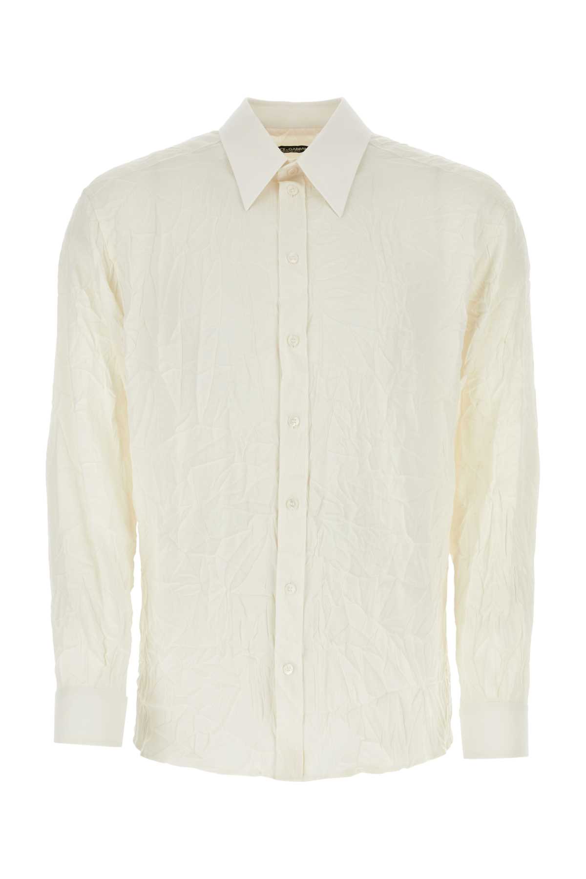 Ivory stretch silk shirt G5IT7TFUABFW0001 (Dolce & Gabbana / シャツ・ブラウス ) | Dolce & Gabbana (ドルチェガッバーナ)