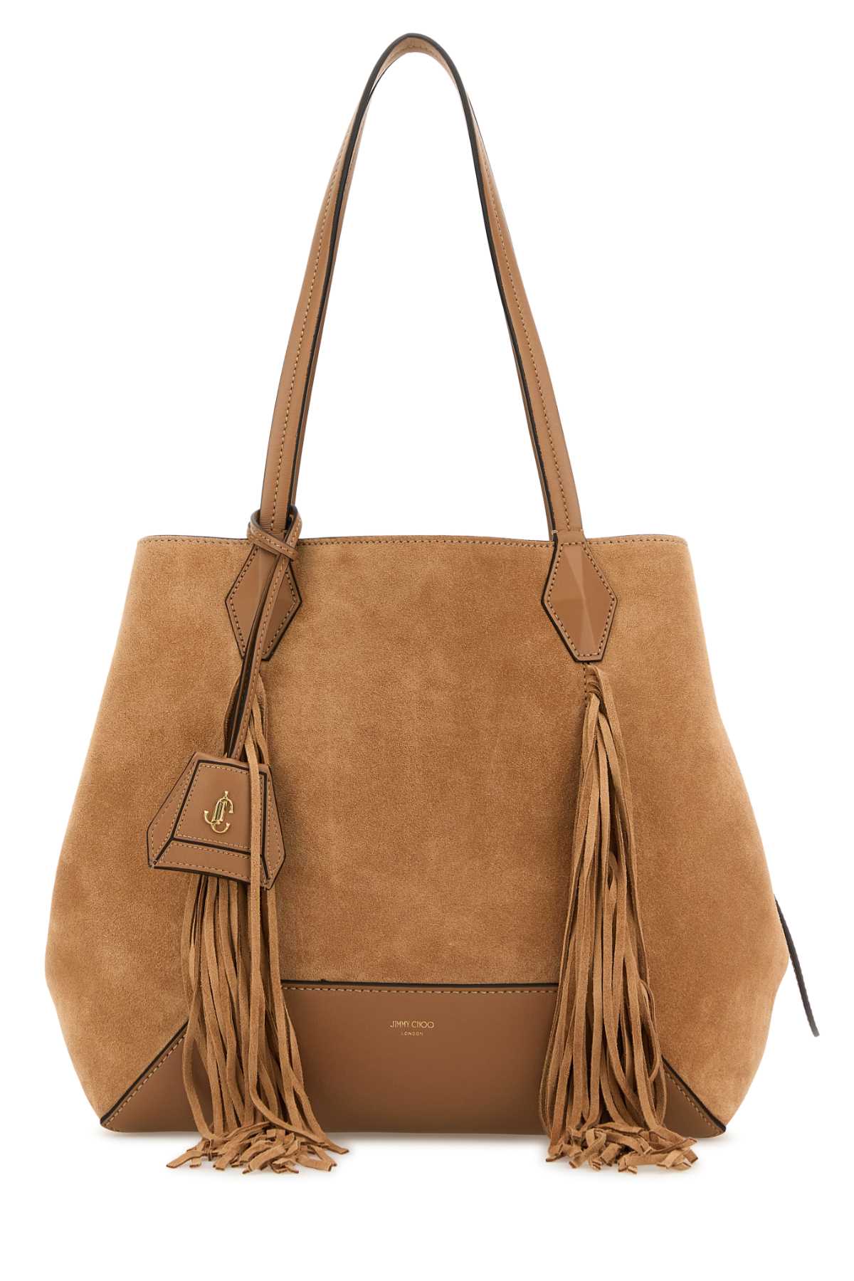 Camel suede Diamond shopping bag DIAMONDTOTEMJSUTOFFEEGOLD (JIMMY CHOO / トートバッグ ) | JIMMY CHOO (ジミー チュウ)