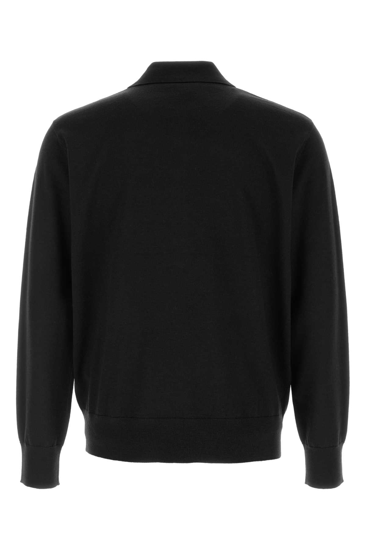 Black wool Muano polo shirt 2520212012700900 (Dries Van Noten / ニット・セーター・カーディガン ) | Dries Van Noten (ドリスヴァンノッテン)(1)