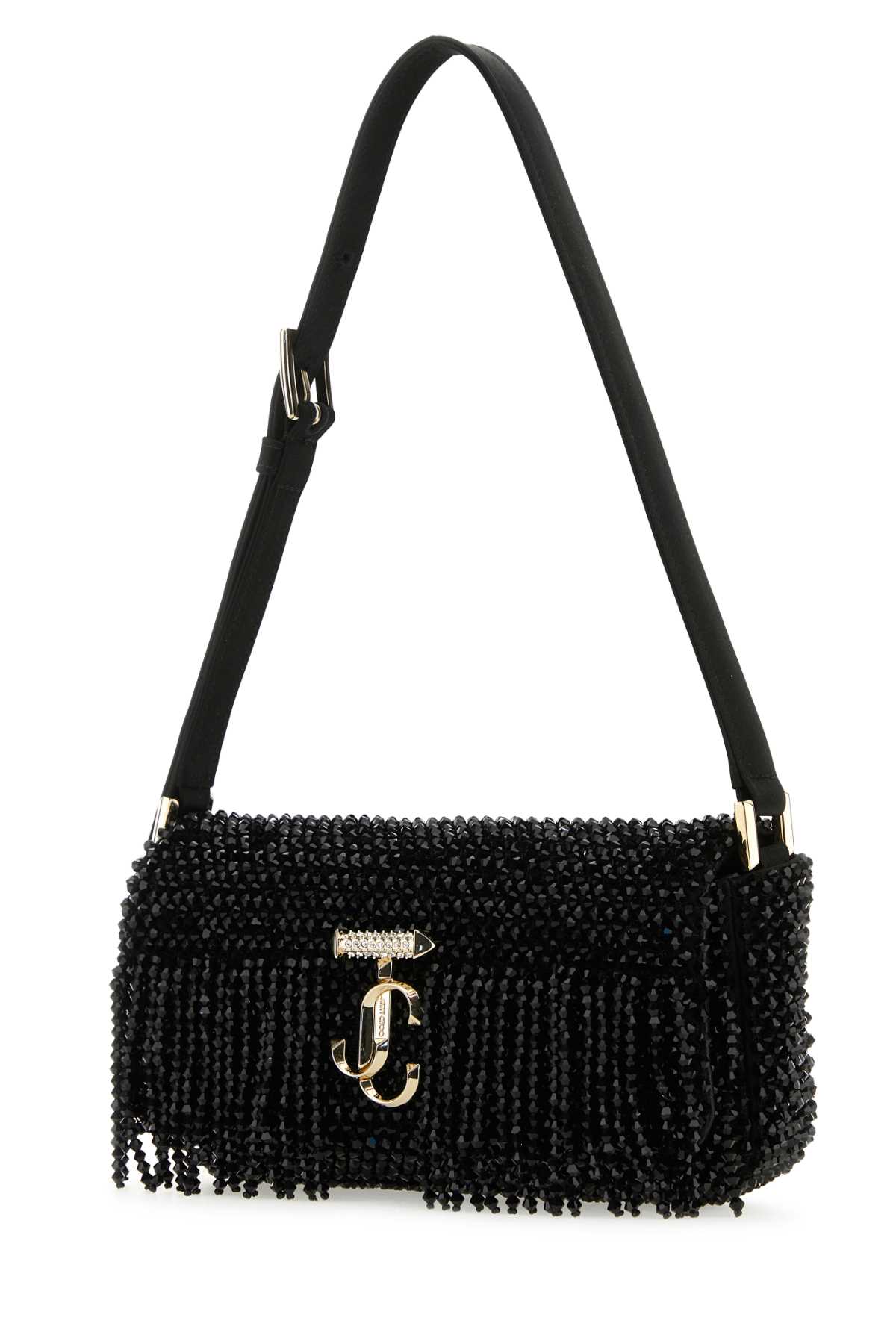 Black satin mini Avenue shoulder bag AVENUEMINISHOULDATUBLKLIGO (JIMMY CHOO / ハンドバッグ・ショルダーバッグ ) | JIMMY CHOO (ジミー チュウ)(1)