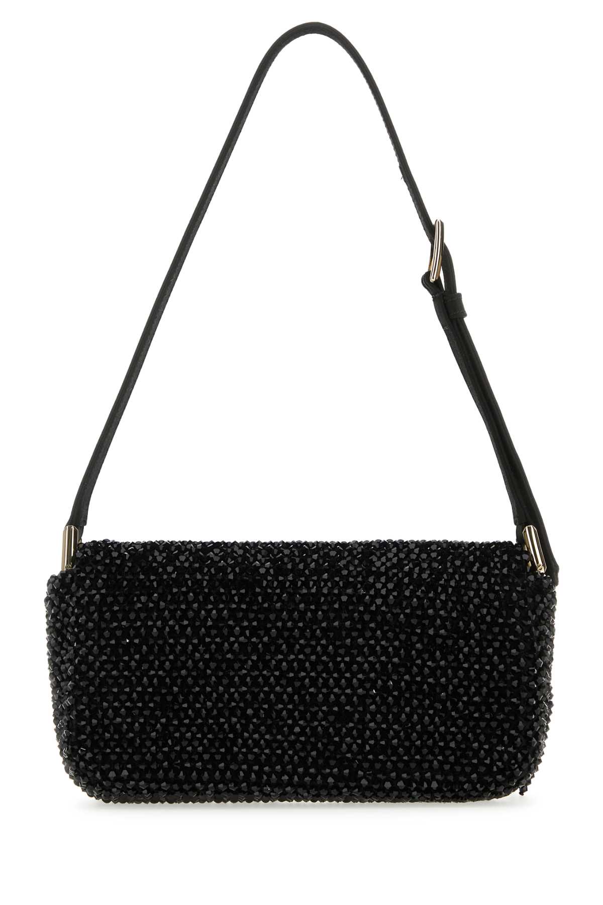 Black satin mini Avenue shoulder bag AVENUEMINISHOULDATUBLKLIGO (JIMMY CHOO / ハンドバッグ・ショルダーバッグ ) | JIMMY CHOO (ジミー チュウ)(2)