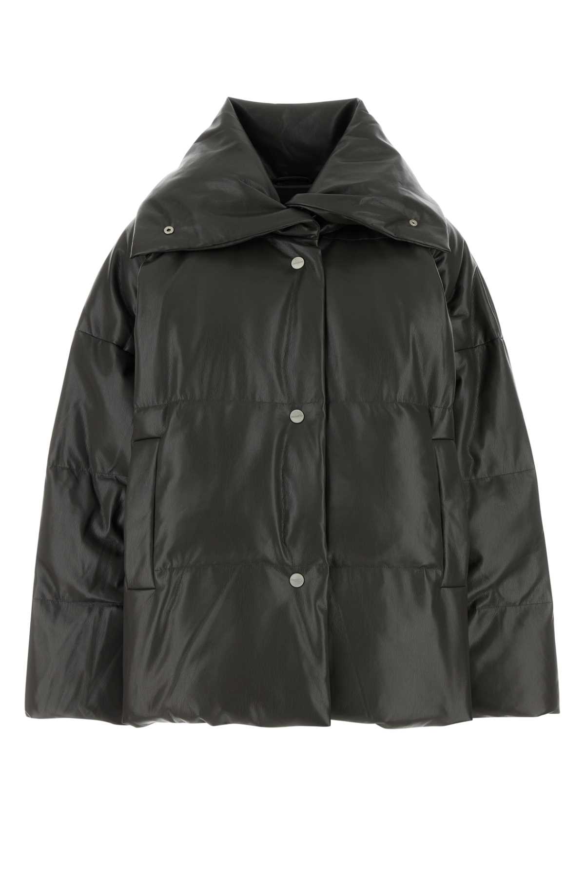 Charcoal synthetic leather down jacket NW24FWOW31669MIDNIGHTGREEN (Nanushka / ダウンジャケット・コート ) | Nanushka (ナヌーシュカ)