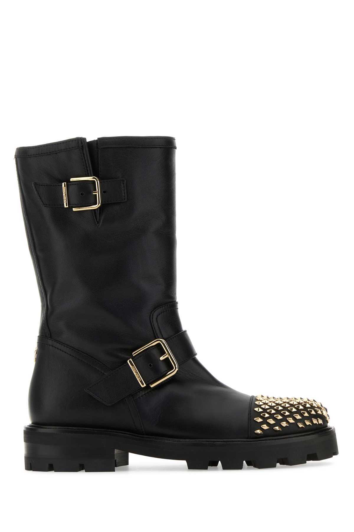 Black leather Biker II boots BIKERIIAVTBLACKGOLD (JIMMY CHOO / ブーツ ) | JIMMY CHOO (ジミー チュウ)