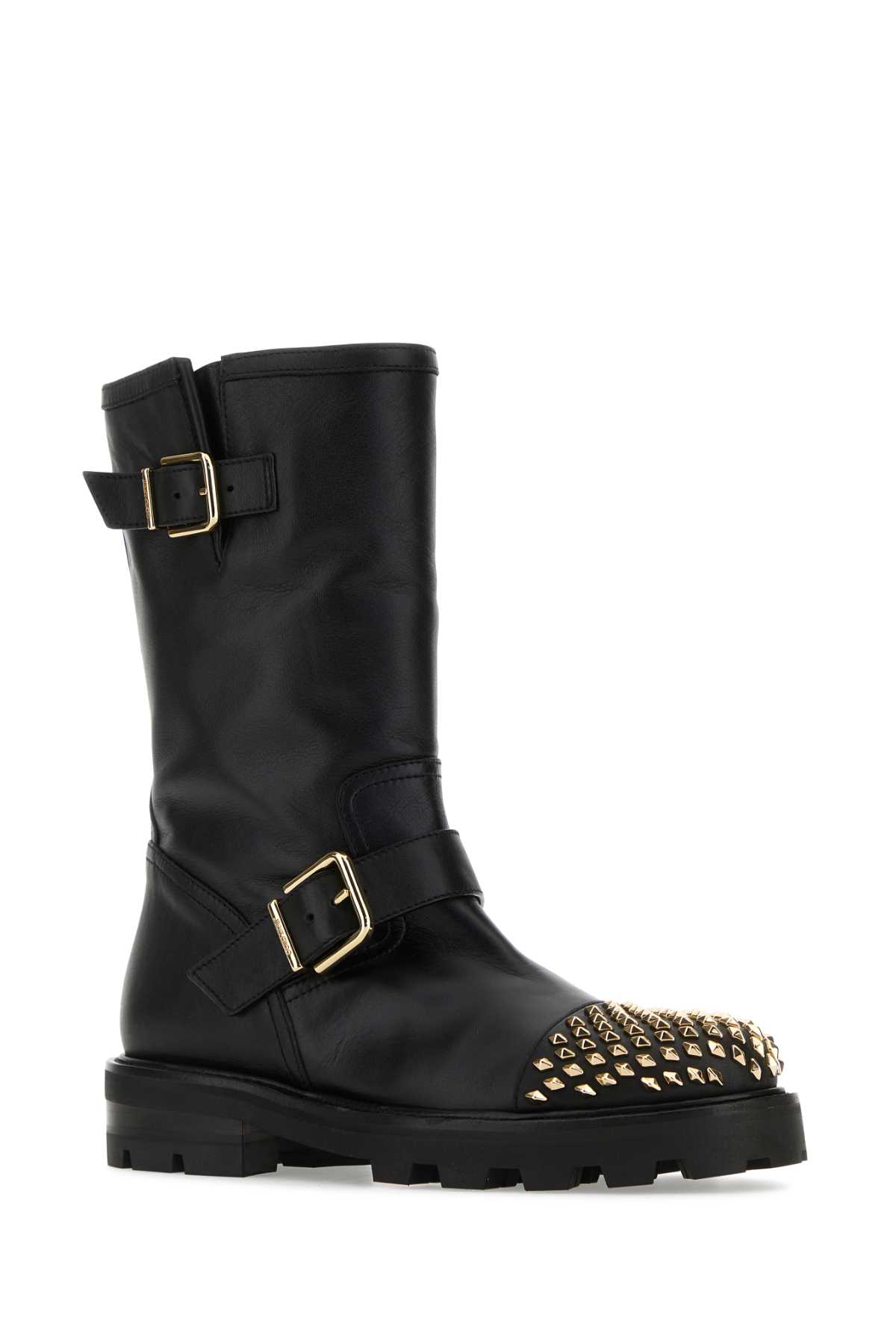 Black leather Biker II boots BIKERIIAVTBLACKGOLD (JIMMY CHOO / ブーツ ) | JIMMY CHOO (ジミー チュウ)(1)