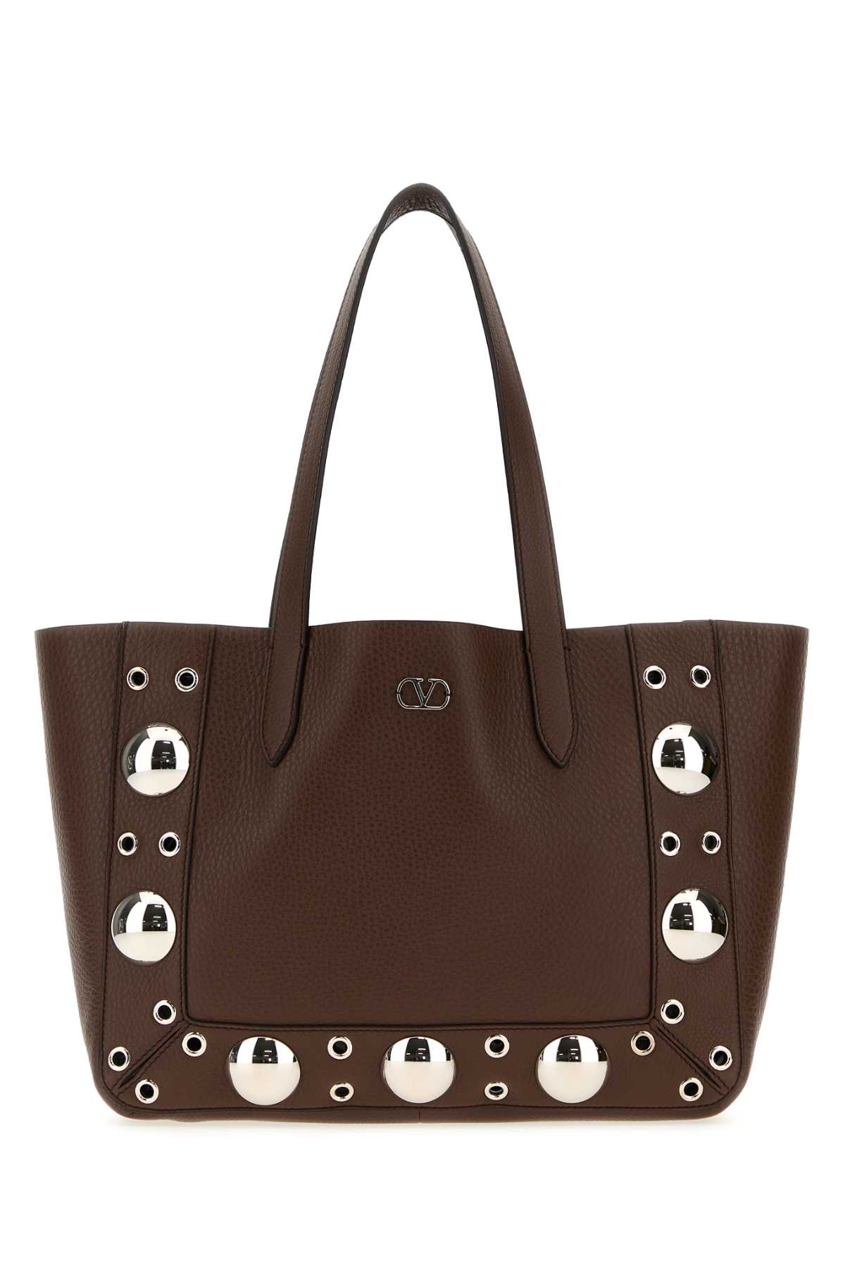 Brown leather small Nellcôte shopping bag 7W2B0R88MJLW04 (Valentino Garavani / トートバッグ ) | Valentino Garavani (ヴァレンティノ)