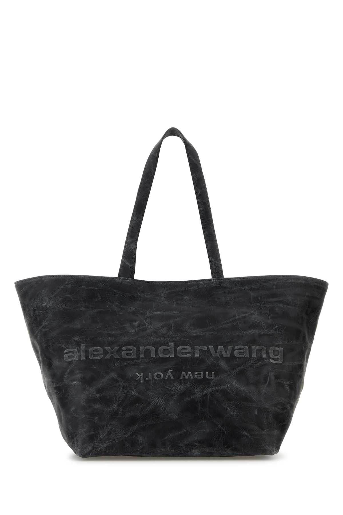 Dark grey leather small Punch shopping bag 20425T75L038 (alexanderwang / トートバッグ ) | alexanderwang (アレキサンダーワン)