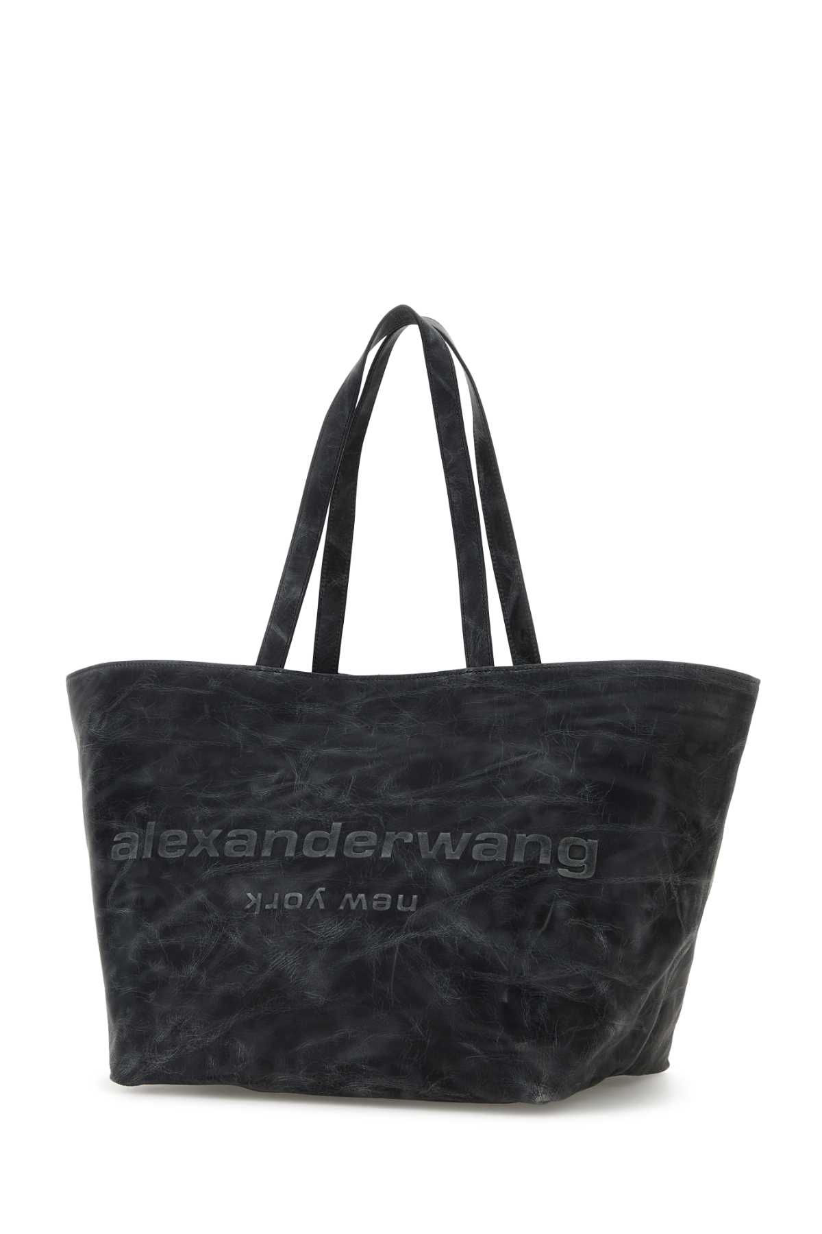 Dark grey leather small Punch shopping bag 20425T75L038 (alexanderwang / トートバッグ ) | alexanderwang (アレキサンダーワン)(1)