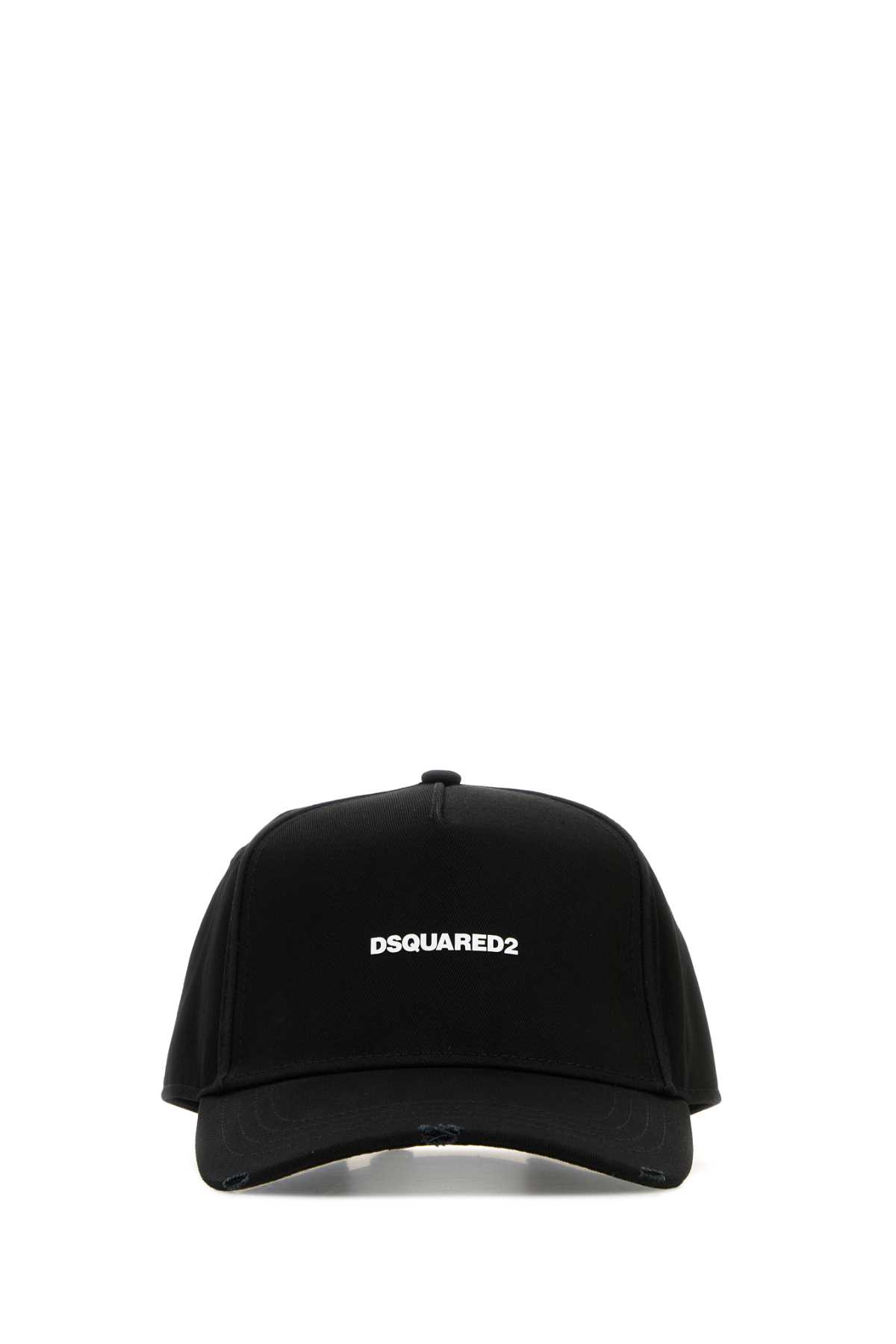 Black cotton baseball cap BCM060305C00001M063 (Dsquared2 / 帽子 ) | Dsquared2 (ディースクエアード)
