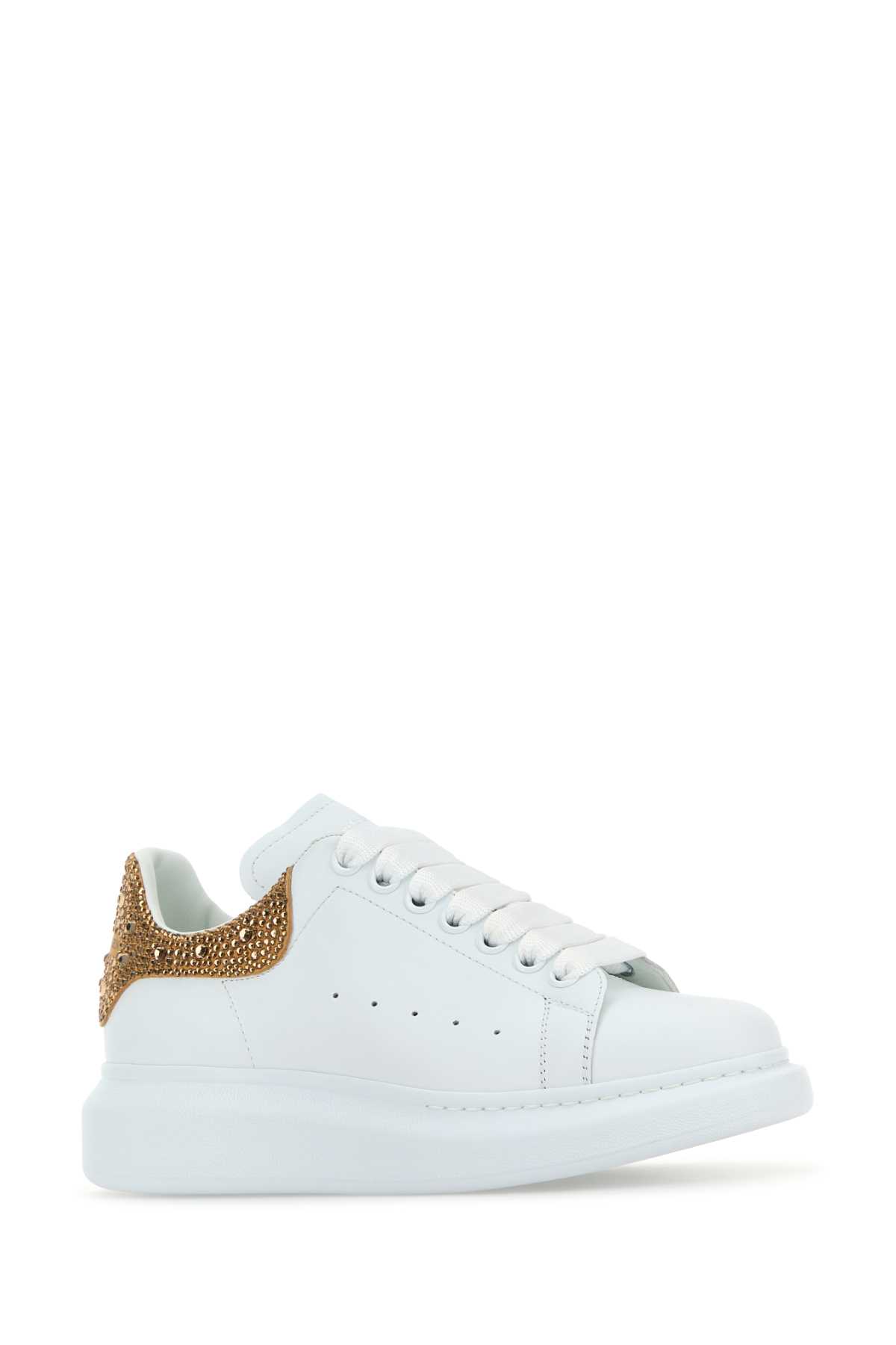 White leather sneakers with embellished suede heel 666407WIAE79170 (Alexander McQUEEN / スニーカー ) | Alexander McQUEEN (アレキサンダー・マックイーン)(1)