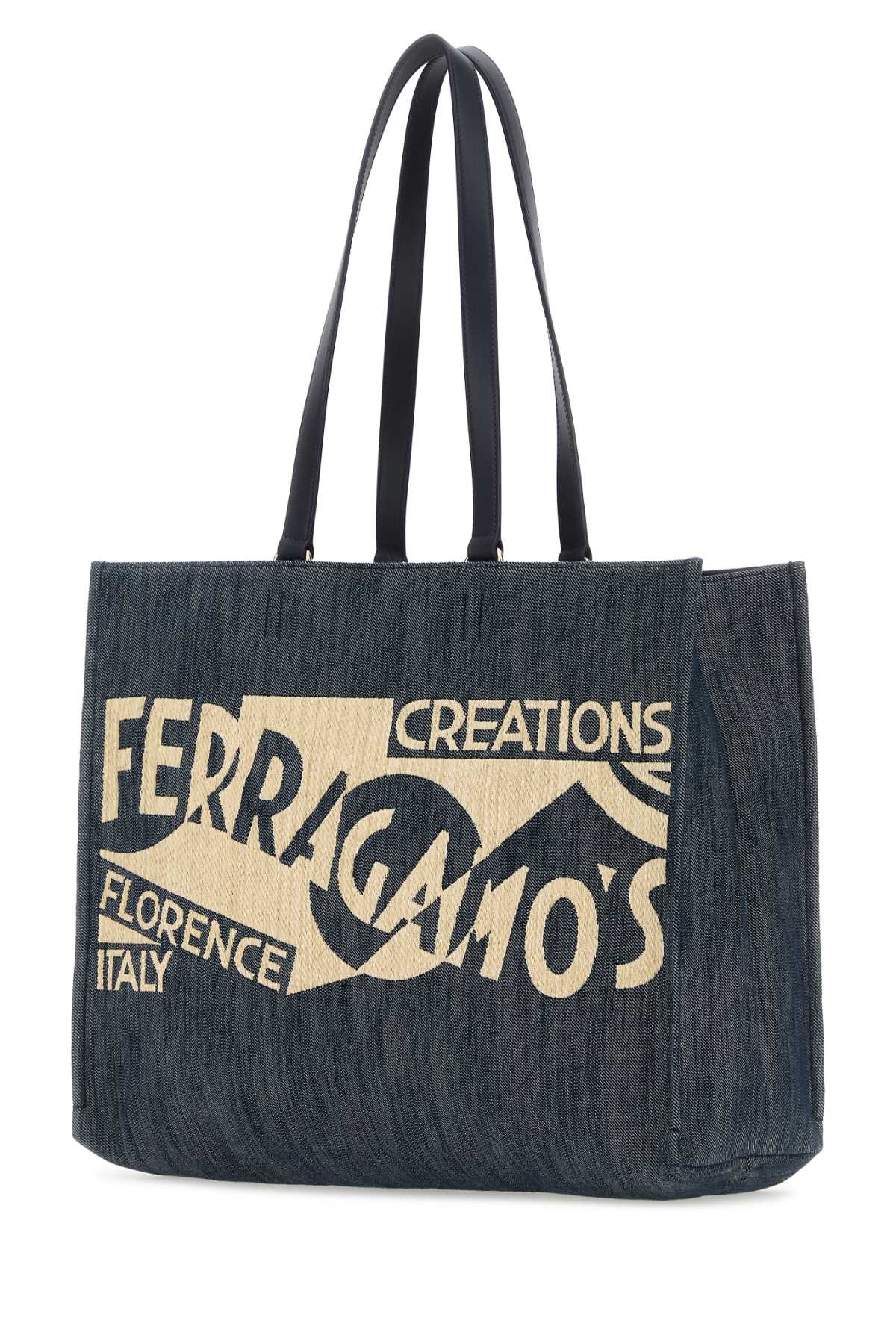 Blue denim large TT Sign shopping bag 219405773826DENNATMIDMID (FERRAGAMO / トートバッグ ) | FERRAGAMO (フェラガモ)(1)