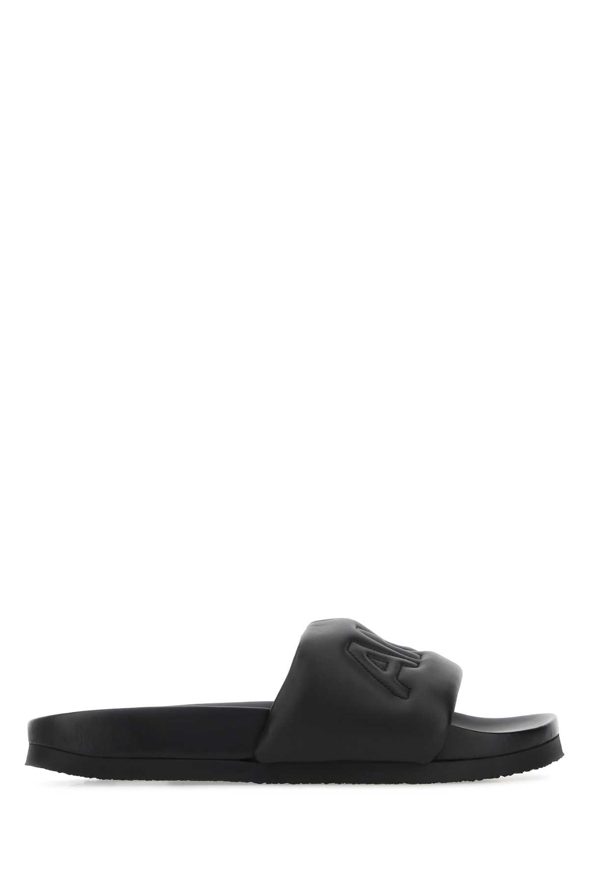 Black leather slippers BMIC001F22LEA0011000 (AMBUSH / サンダル ) | AMBUSH (アンブッシュ)