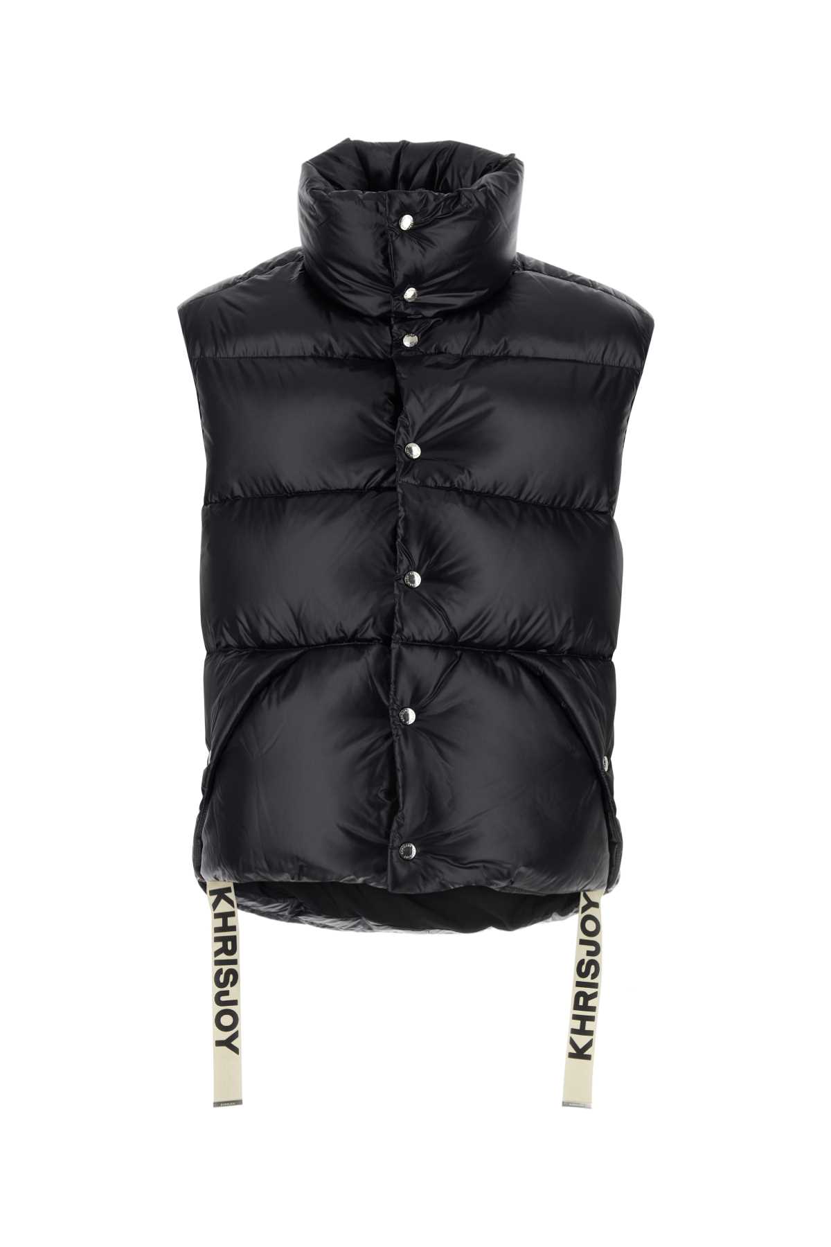 Black nylon sleeveless Puff Shiny down jacket EFPM049NYLBK01 (KHRISJOY / ベスト ) | KHRISJOY (クリスジョイ)