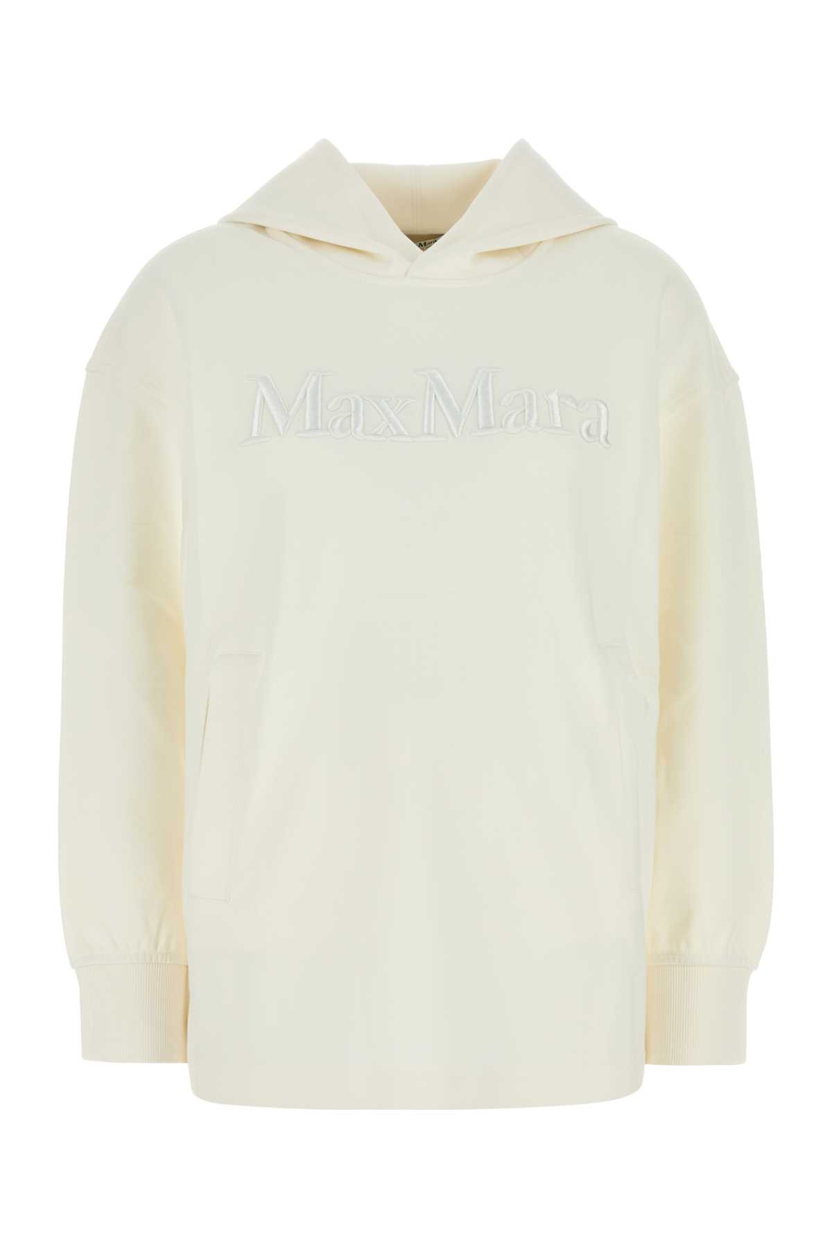 White cotton blend oversize Visiera sweatshirt 2529946011600001 (S MAX MARA / スウェット・フーディー ) | S MAX MARA (エス マックスマーラ)