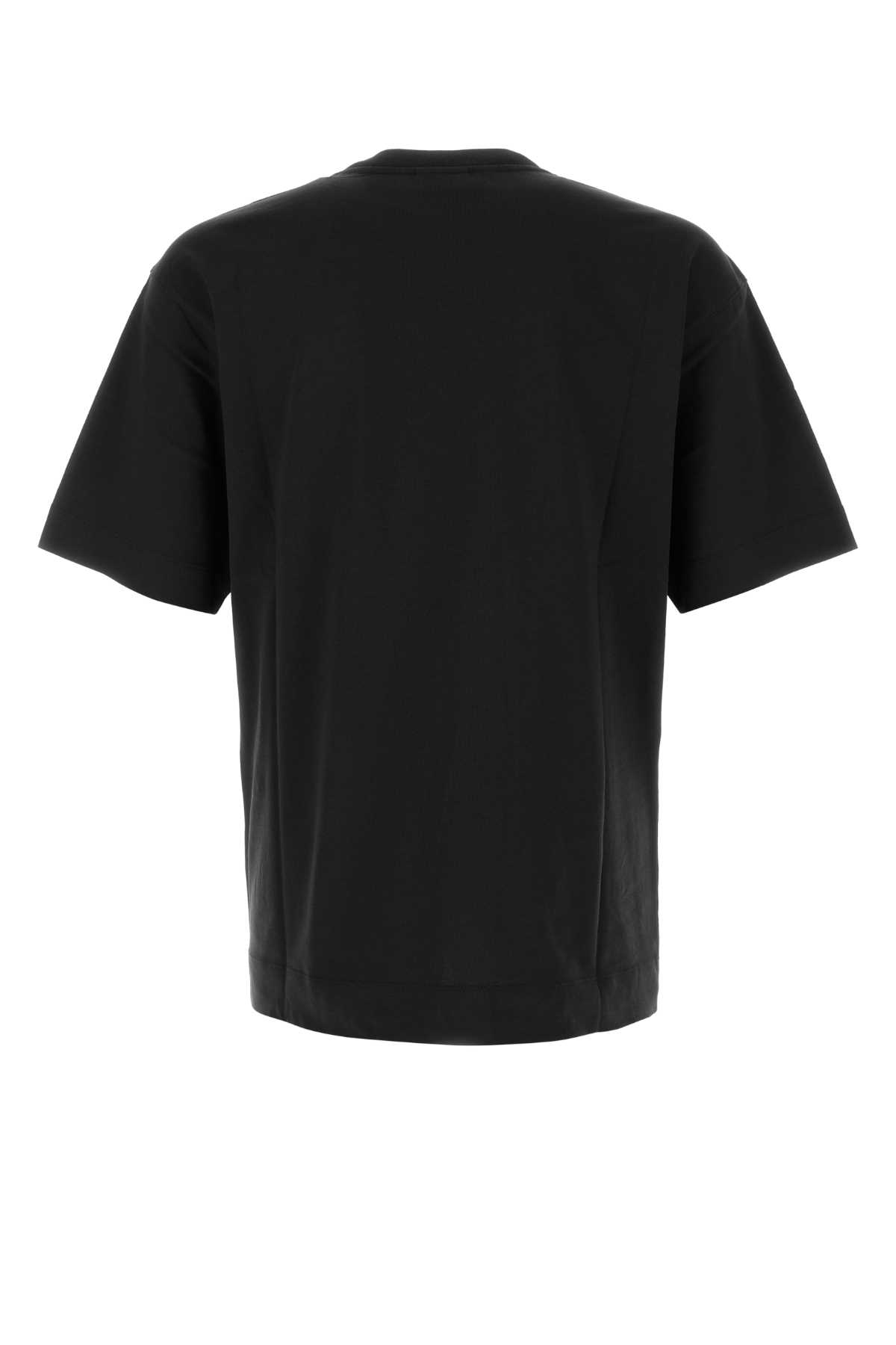 Black cotton Heli t-shirt 2510211111603900 (Dries Van Noten / Tシャツ・カットソー ) | Dries Van Noten (ドリスヴァンノッテン)(1)