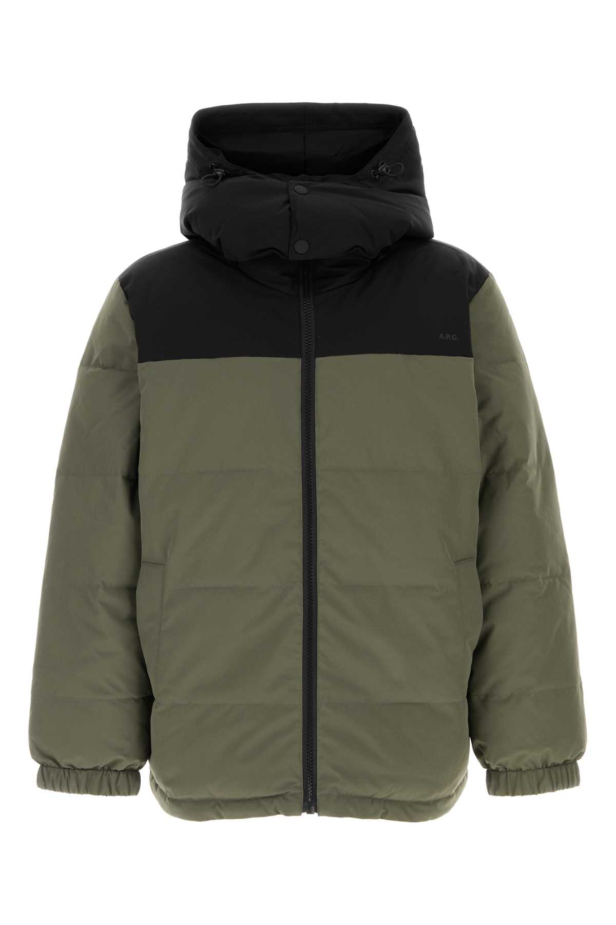 Sage green stretch polyester reversible padded jacket PSALJH30208TJZ (A.P.C. / ダウンジャケット・コート ) | A.P.C. (アーペーセー)