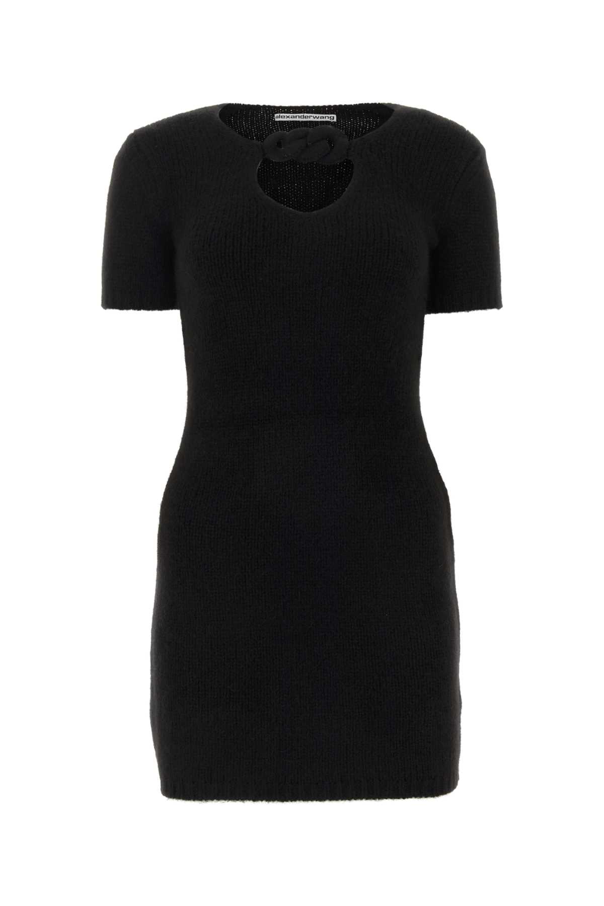 Black stretch alpaca blend mini dress 1KC4231015001 (alexanderwang / ワンピース・ドレス・オールインワン ) | alexanderwang (アレキサンダーワン)