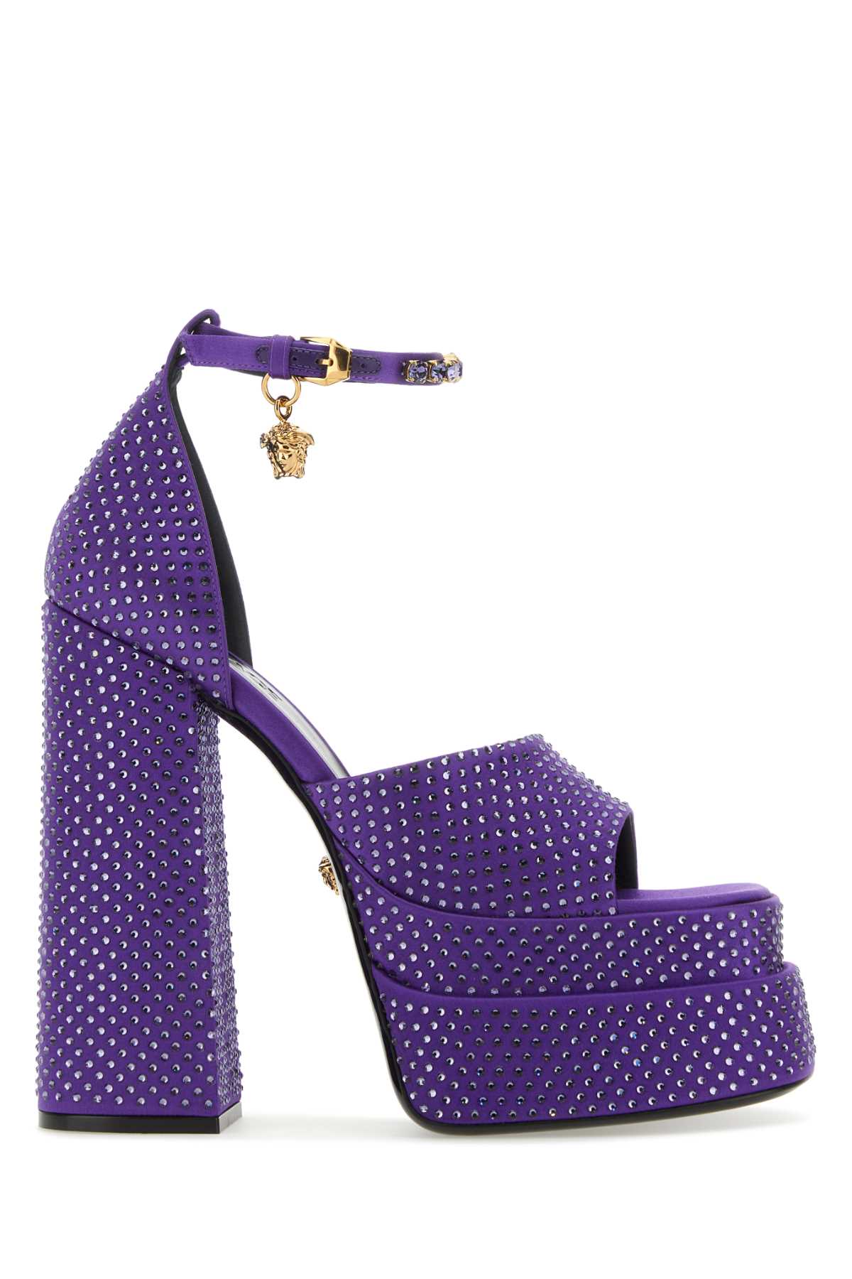 Purple satin Medusa Aevitas sandals 10077171A025991LD2V (VERSACE / サンダル ) | VERSACE (ヴェルサーチェ)