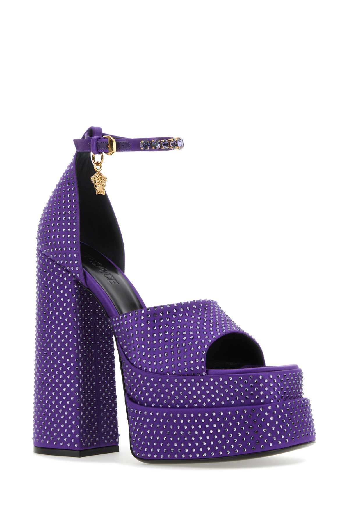 Purple satin Medusa Aevitas sandals 10077171A025991LD2V (VERSACE / サンダル ) | VERSACE (ヴェルサーチェ)(1)