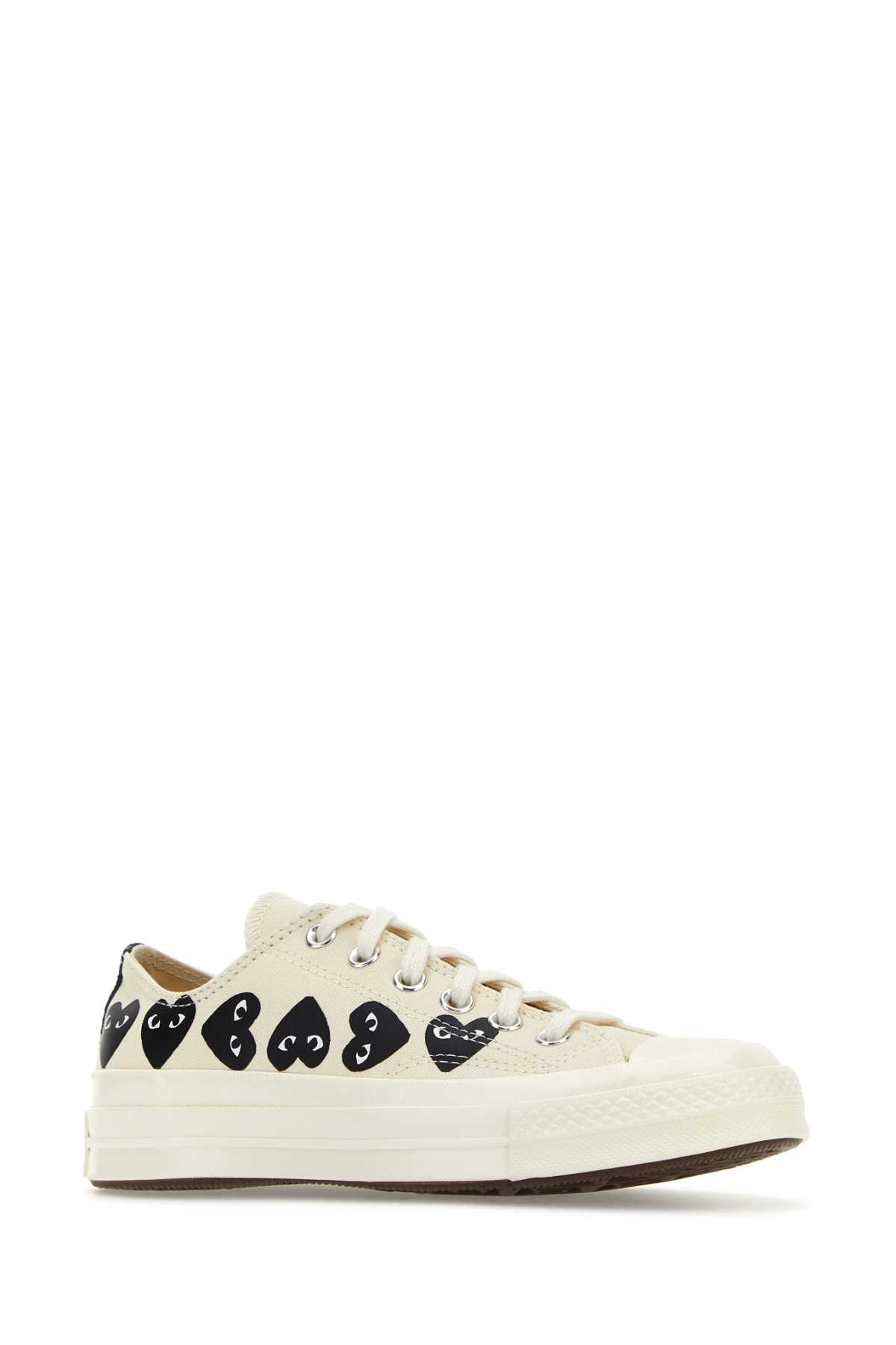 Ivory canvas Comme Des Garçons X Converse sneakers AZK126001WHITE (PLAY Comme Des Garçons / スニーカー ) | PLAY Comme Des Garçons (プレイ コムデギャルソン)(1)