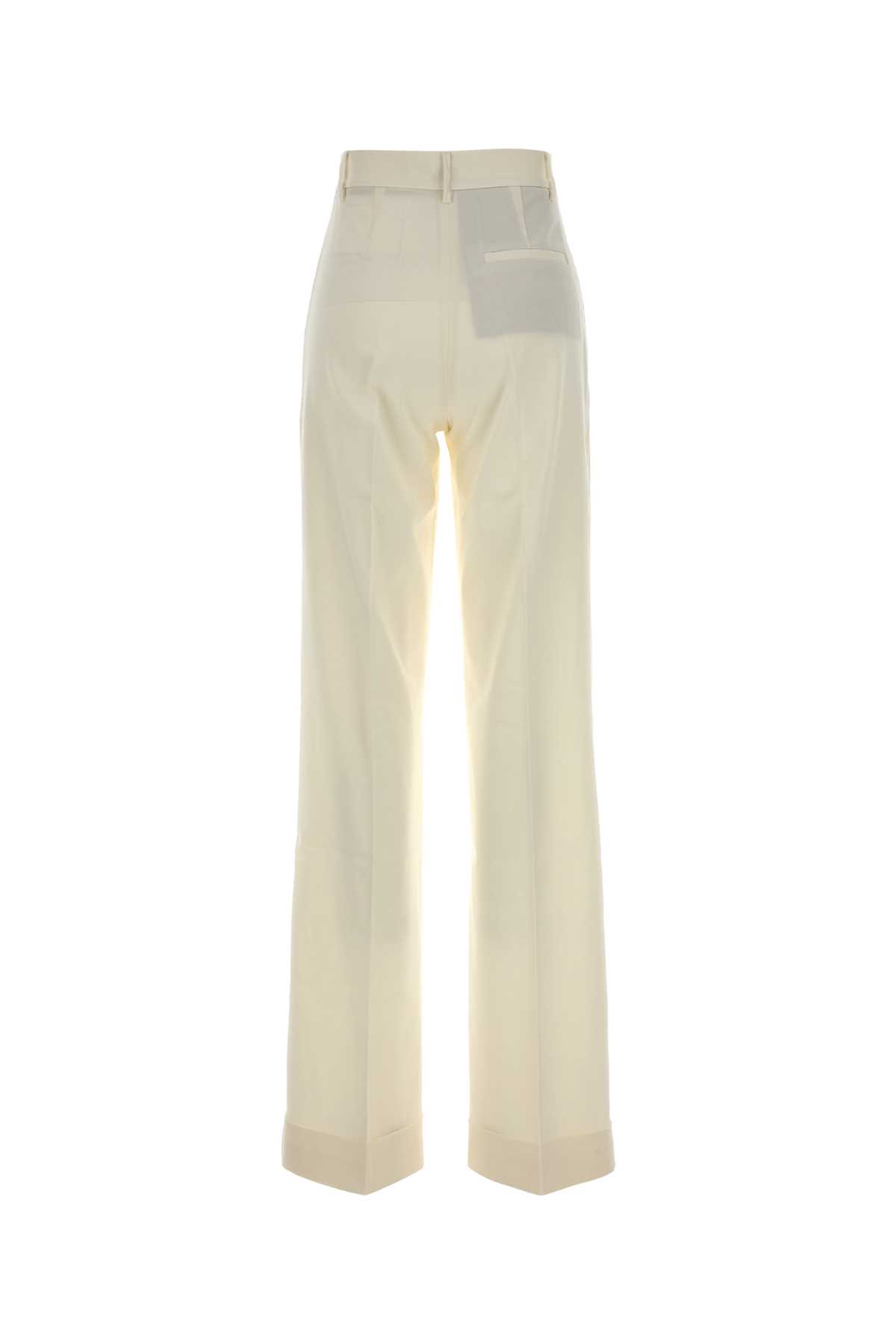 Ivory stretch gabardine palazzo pant T180407ATNW050108 (THE ANDAMANE / パンツ ) | THE ANDAMANE (アンダマン)(1)