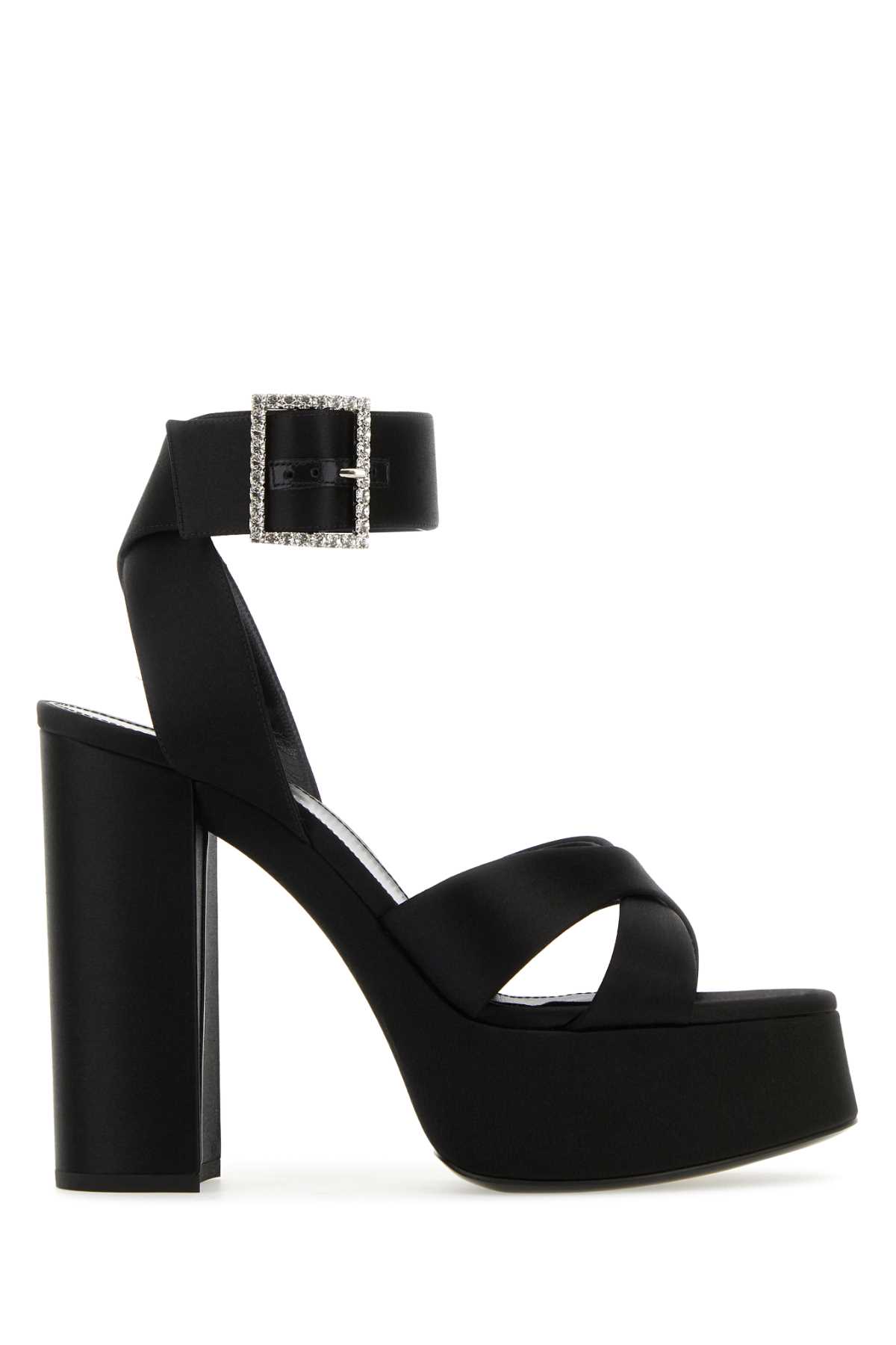 Black satin Bianca sandals 7629699QN001000 (Saint Laurent / サンダル ) | Saint Laurent (サンローラン)
