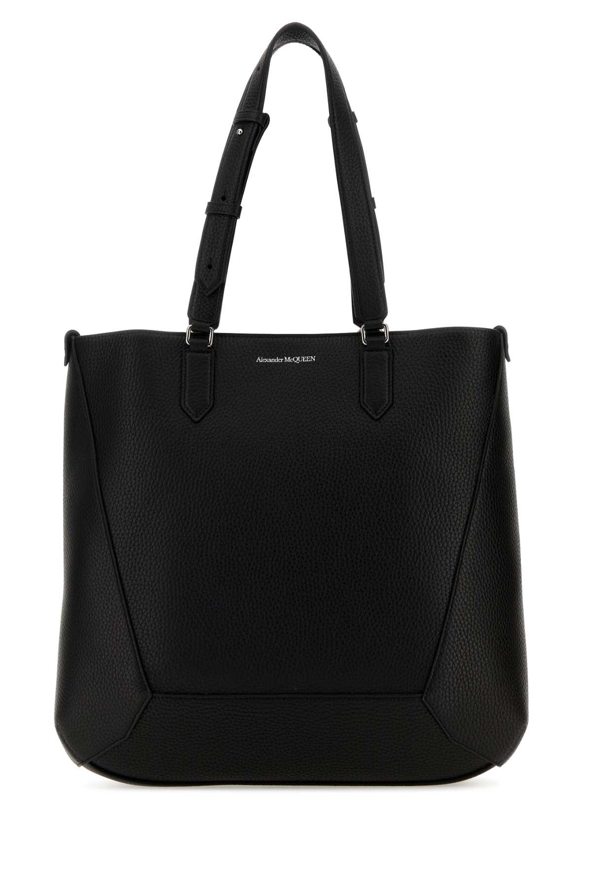 Black leather medium Edge shopping bag 7623421AAPO1000 (Alexander McQUEEN / トートバッグ ) | Alexander McQUEEN (アレキサンダー・マックイーン)