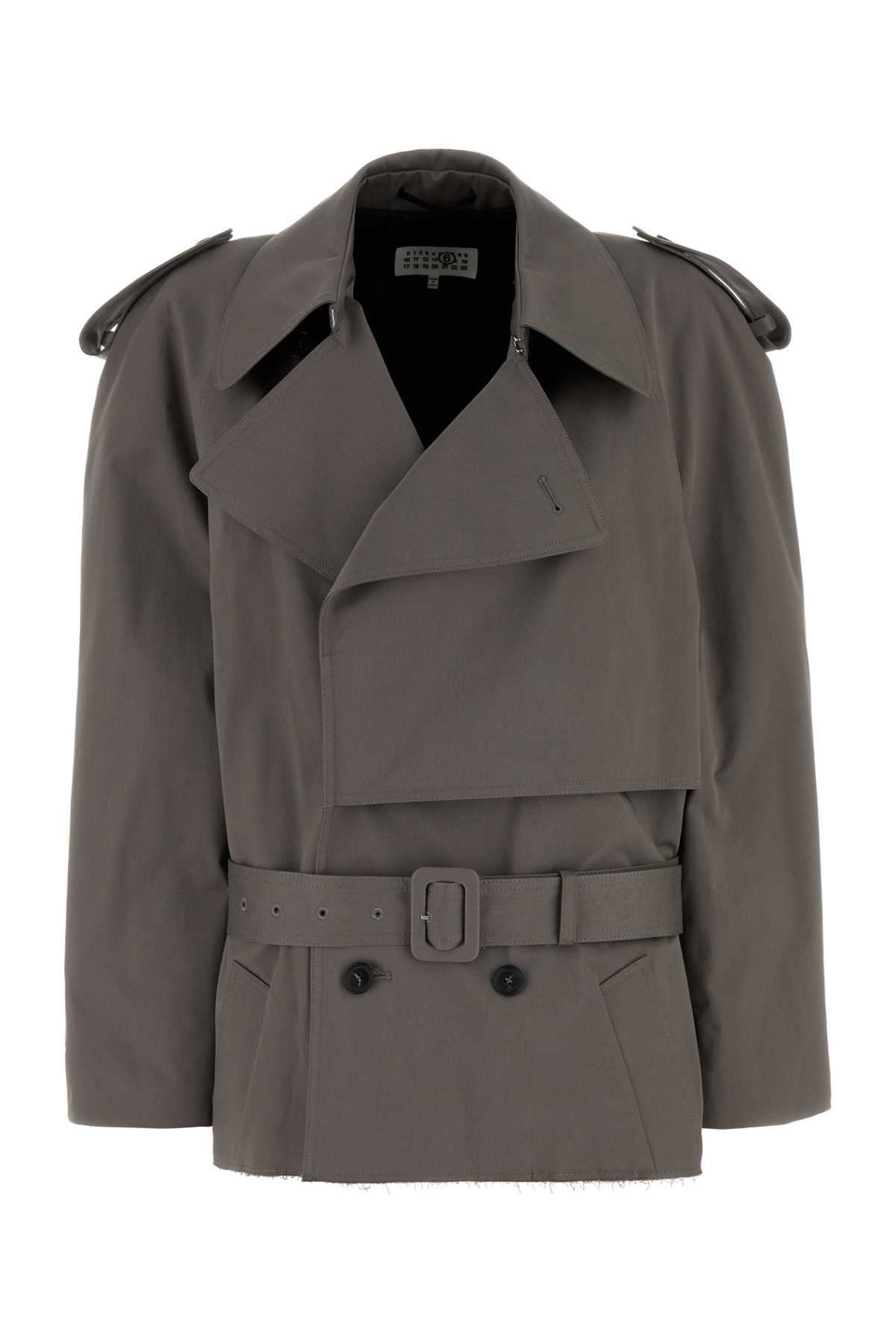 Dark grey stretch cotton trench coat S62AN0154S54452810 (MM6 Maison Margiela / コート ) | MM6 Maison Margiela (エムエムシックス)