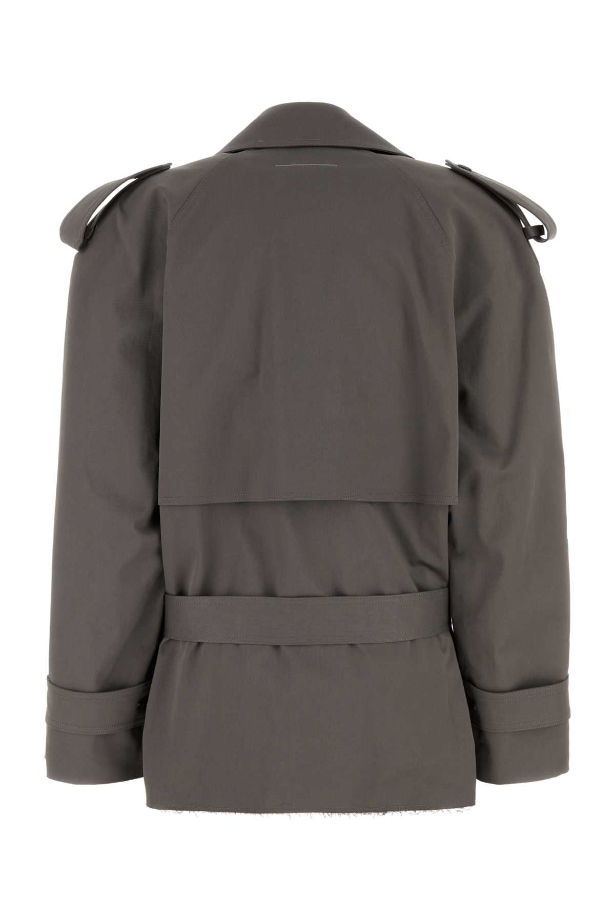 Dark grey stretch cotton trench coat S62AN0154S54452810 (MM6 Maison Margiela / コート ) | MM6 Maison Margiela (エムエムシックス)(1)