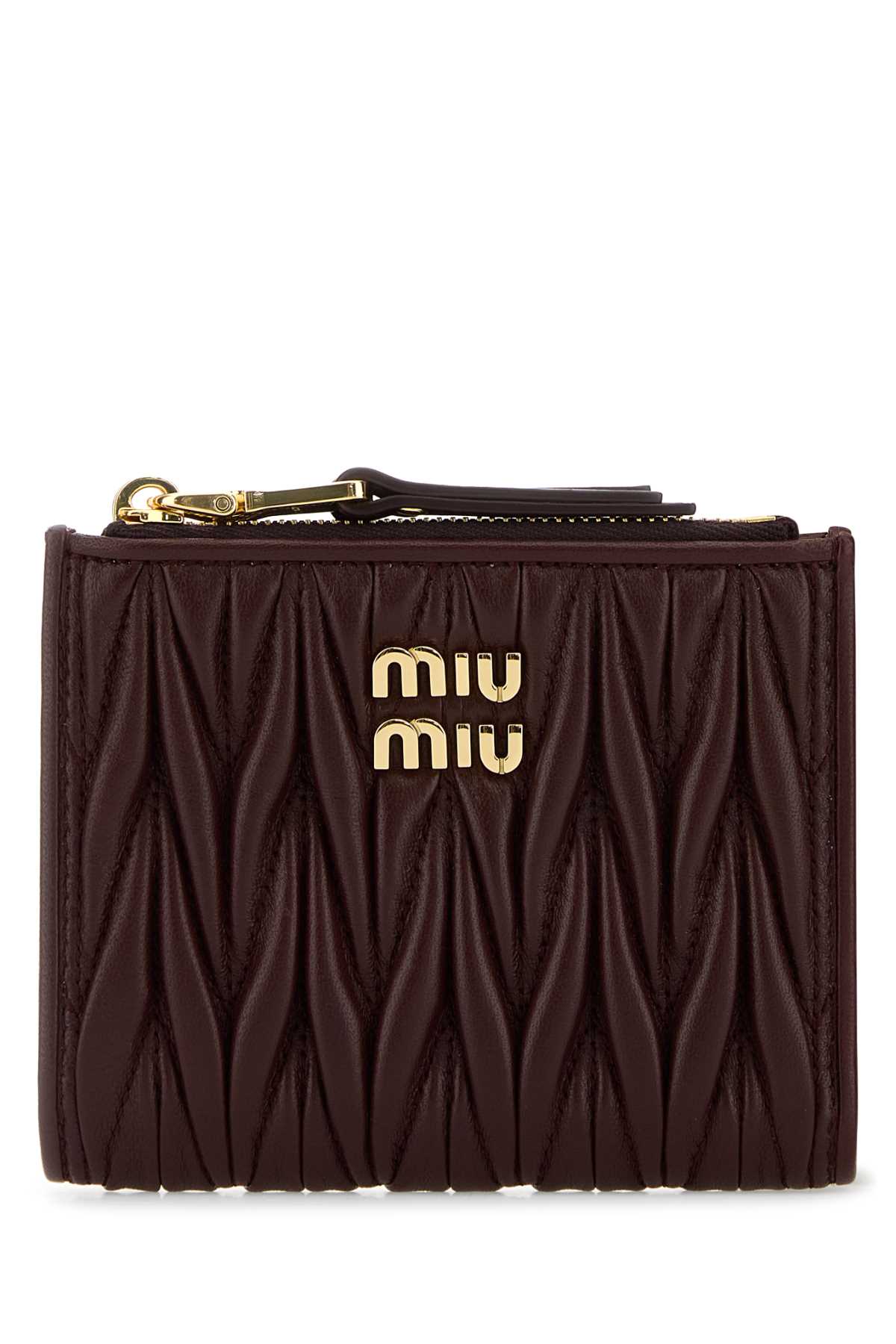 Burgundy leather wallet 5ML024AFPPF0007 (MIU MIU / 財布・カードケース ) | MIU MIU (ミュウミュウ)