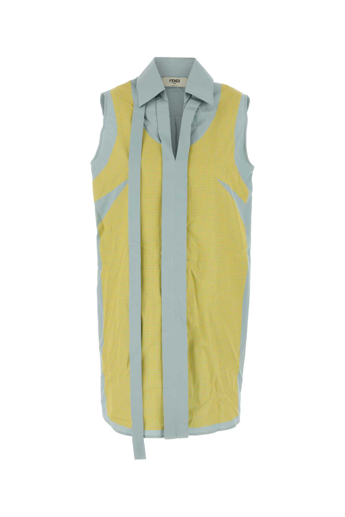 Powder blue cotton dress FDD112ARU3F08S8 (FENDI / ワンピース・ドレス・オールインワン ) | FENDI (フェンディ)