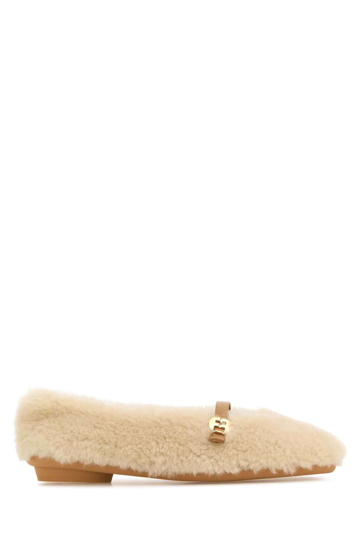 Ivory shearling Noella ballerinas 01I7417749161CMASCLIG (FERRAGAMO / フラットシューズ ) | FERRAGAMO (フェラガモ)