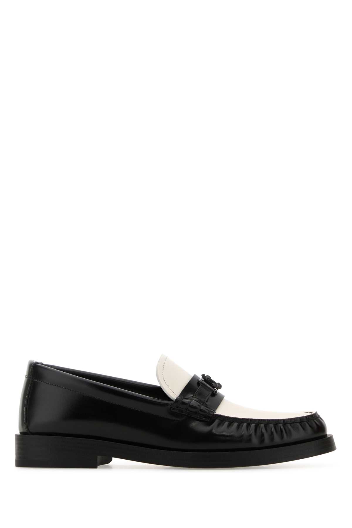 Two-tone leather Addie loafers ADDIEJCXXFBLKLAT (JIMMY CHOO / ローファー ) | JIMMY CHOO (ジミー チュウ)