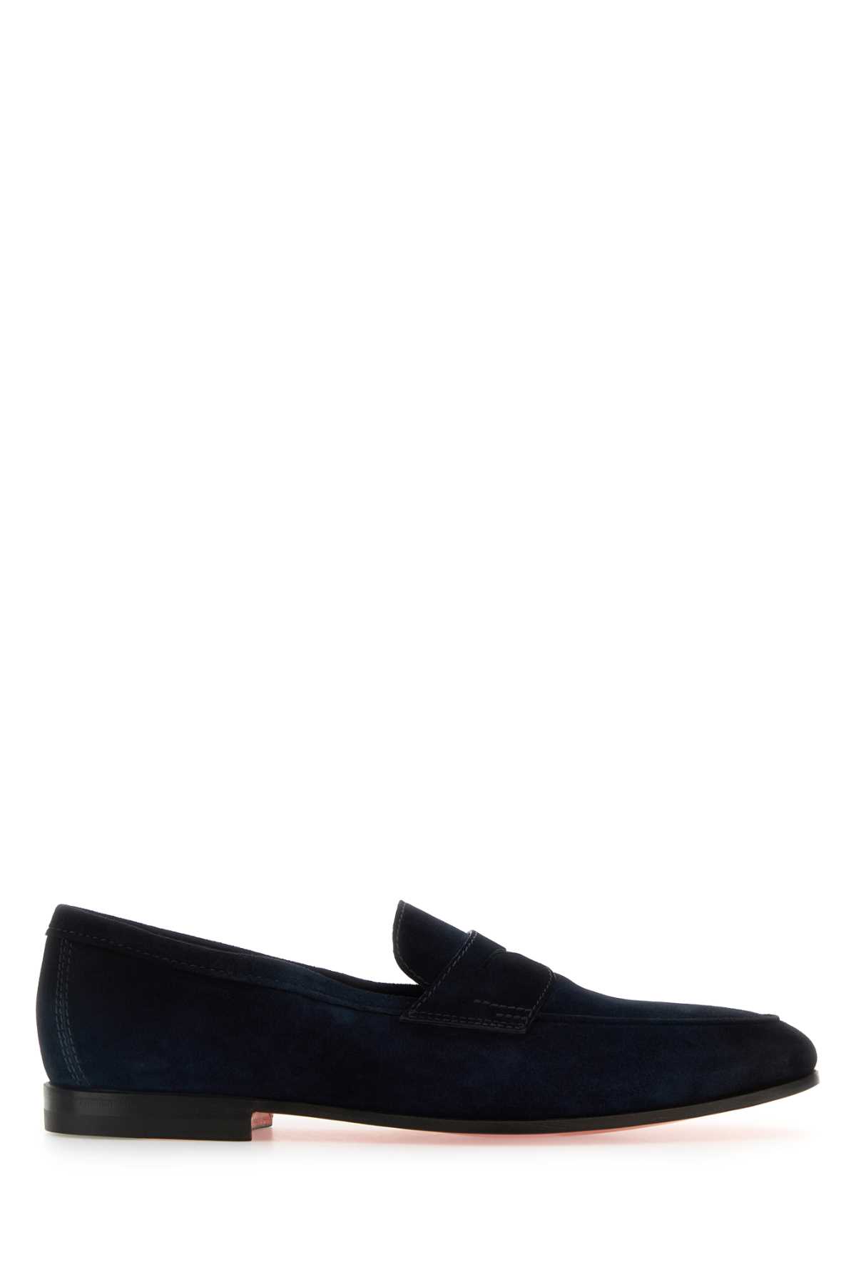 Navy blue suede Carlos loafers MCNC18837SA4SEAAU60 (Santoni / ローファー ) | Santoni (サントーニ)