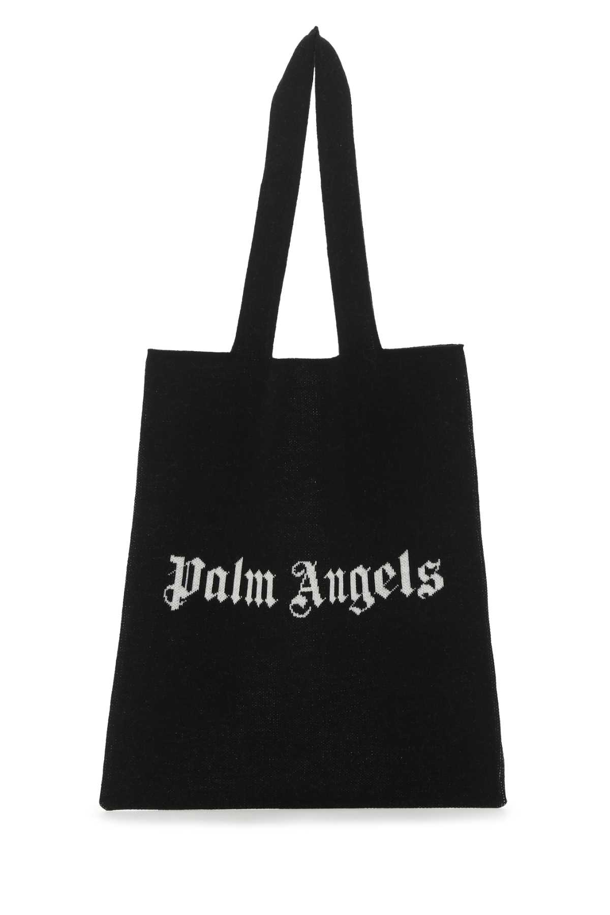 Black wool blend shopping bag PMNA061S22KNI0011001 (Palm Angels / トートバッグ ) | Palm Angels (パームエンジェルス)