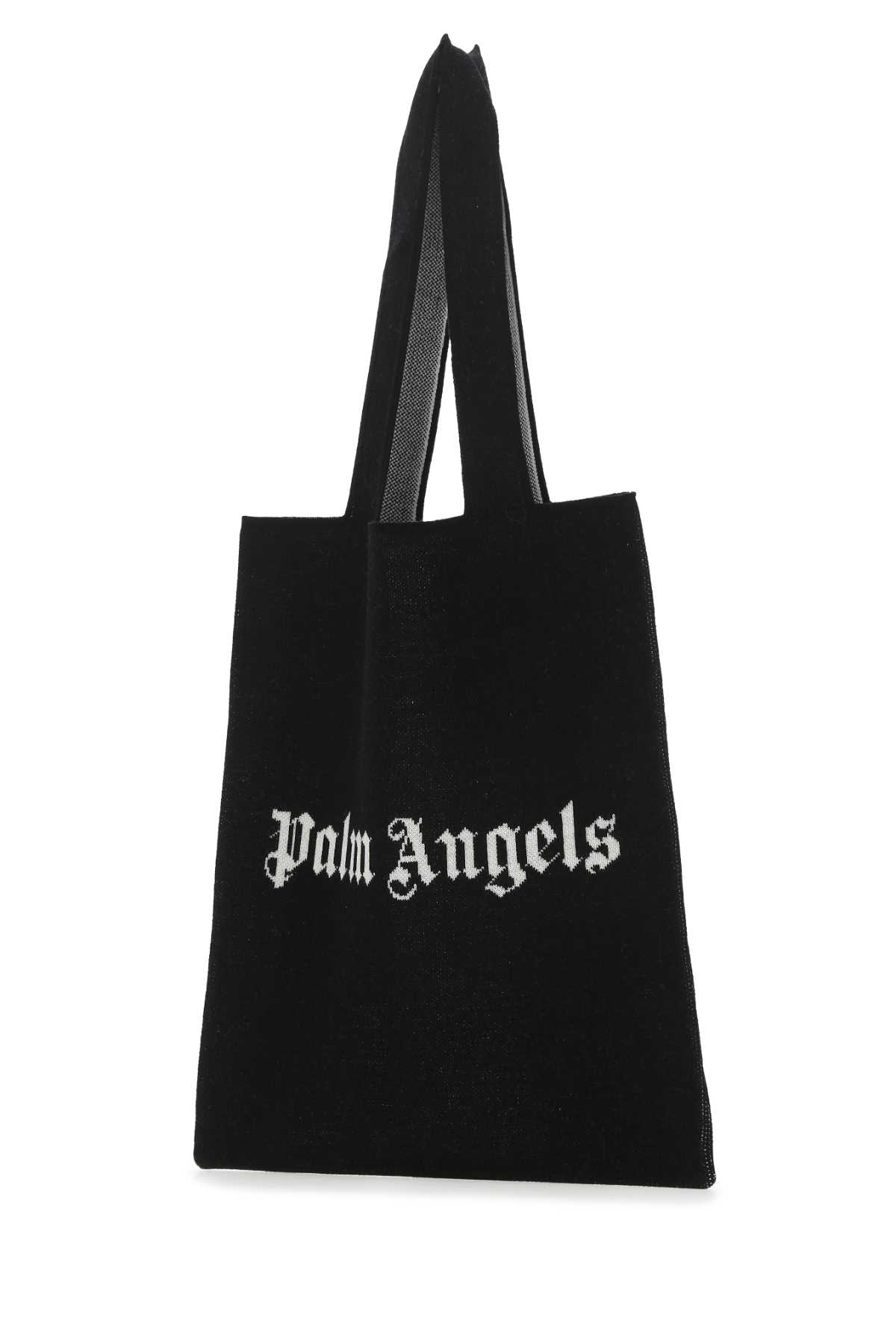 Black wool blend shopping bag PMNA061S22KNI0011001 (Palm Angels / トートバッグ ) | Palm Angels (パームエンジェルス)(1)