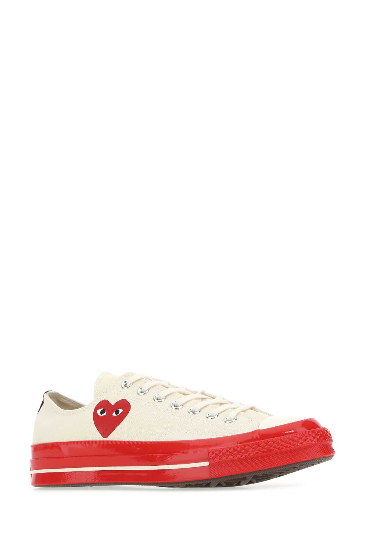 Ivory canvas Comme Des Garçons X Converse sneakers P1K123WHITE (PLAY Comme Des Garçons / スニーカー ) | PLAY Comme Des Garçons (プレイ コムデギャルソン)(1)