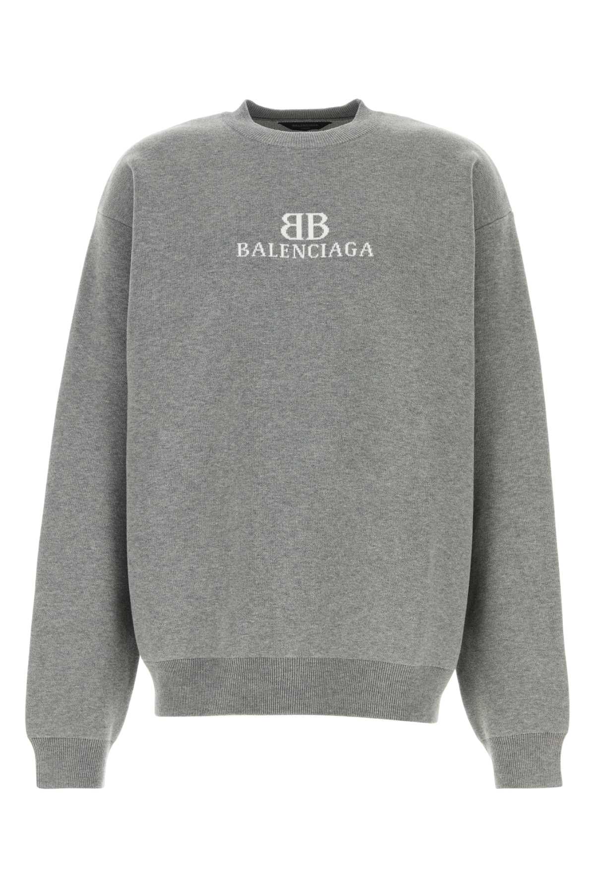 Grey stretch cotton blend sweater 818422T33681380 (Balenciaga / ニット・セーター・カーディガン ) | Balenciaga (バレンシアガ)