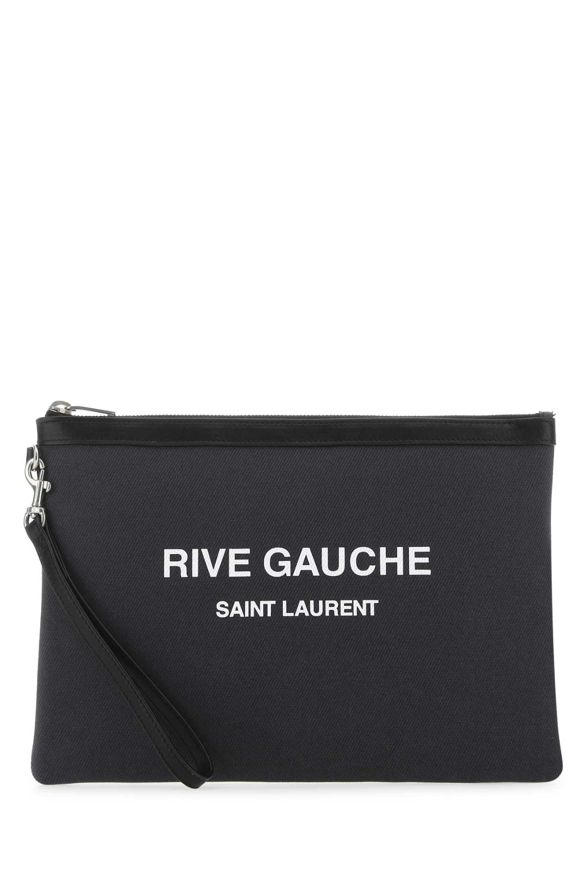 Charcoal canvas Rive Gauche clutch 58136996NAE1298 (Saint Laurent / クラッチバッグ・ポーチ ) | Saint Laurent (サンローラン)