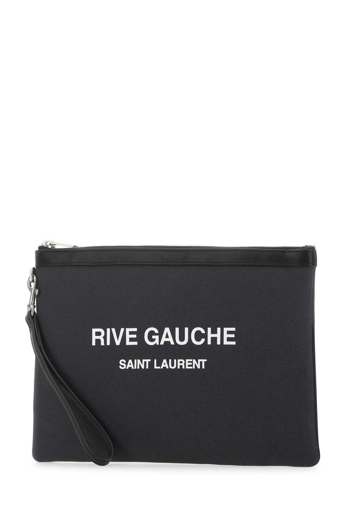 Charcoal canvas Rive Gauche clutch 58136996NAE1298 (Saint Laurent / クラッチバッグ・ポーチ ) | Saint Laurent (サンローラン)(1)
