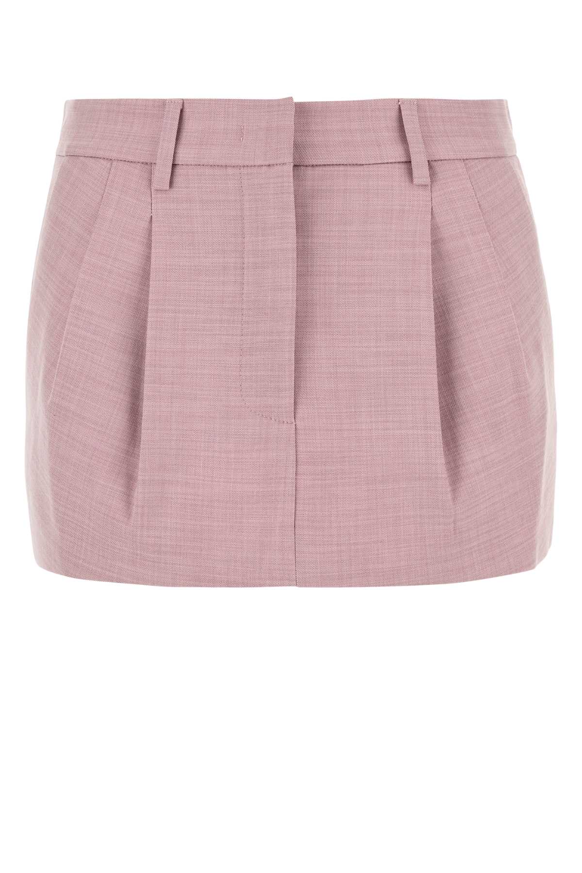 Pink stretch polyester blend mini skirt T170361BTNP246PEONY (THE ANDAMANE / スカート ) | THE ANDAMANE (アンダマン)