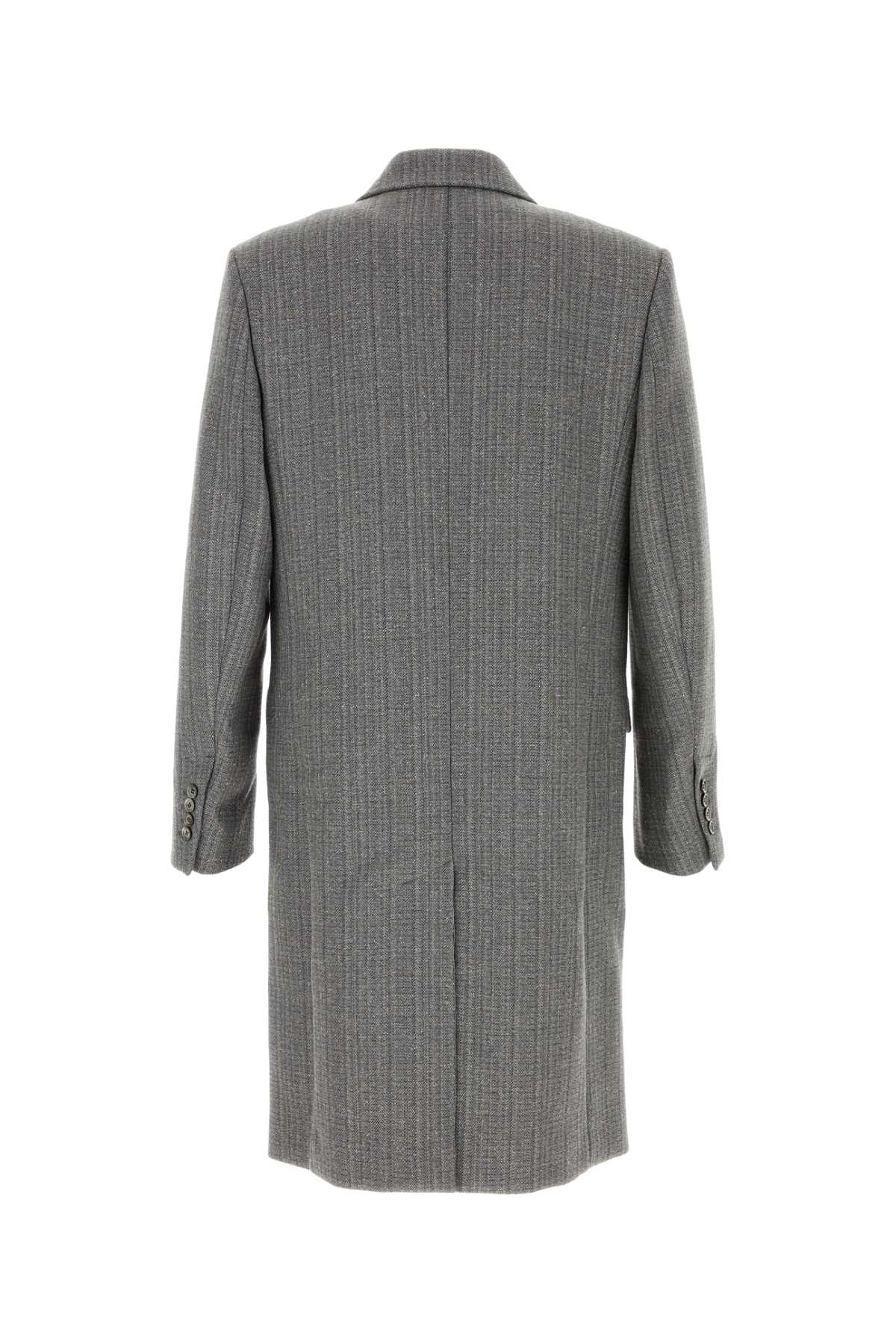 Grey wool blend coat HCO110WV00800711 (AMI Paris / コート ) | AMI Paris (アミパリス)(1)
