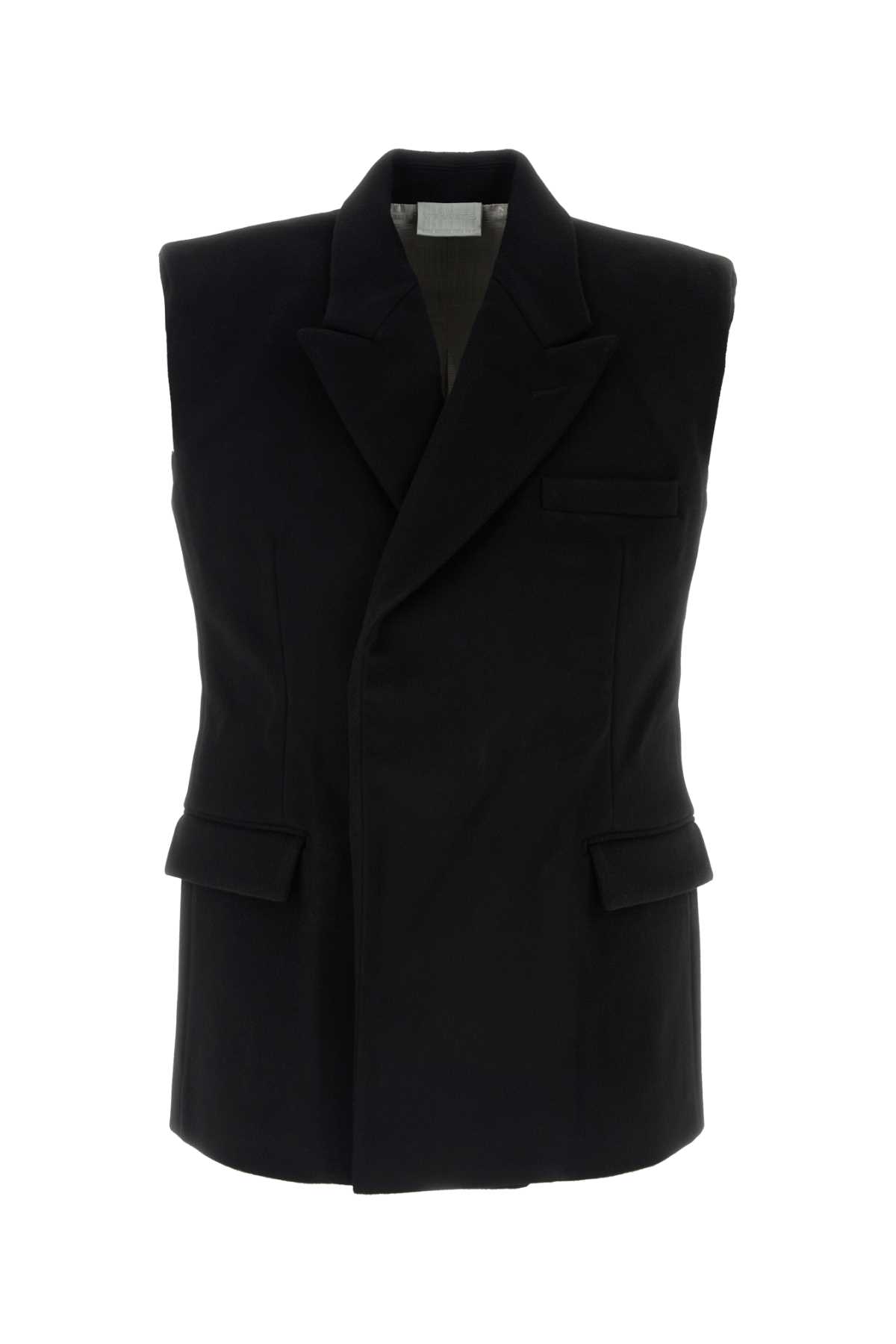 Black wool sleeveless blazer VL16VE100BBLACK (VTMNTS / ベスト ) | VTMNTS (ブイティーエムエヌティーエス)