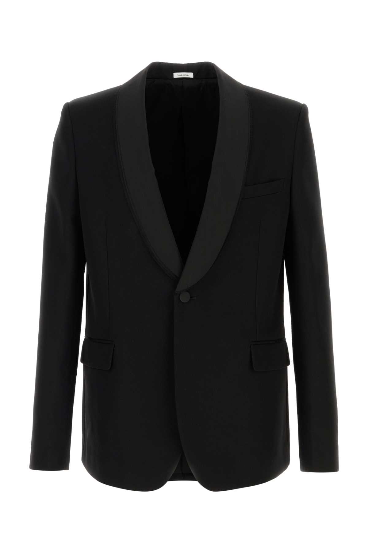 Black wool blazer 847522QVAAA1000 (Alexander McQUEEN / ブレザー・ジャケット ) | Alexander McQUEEN (アレキサンダー・マックイーン)