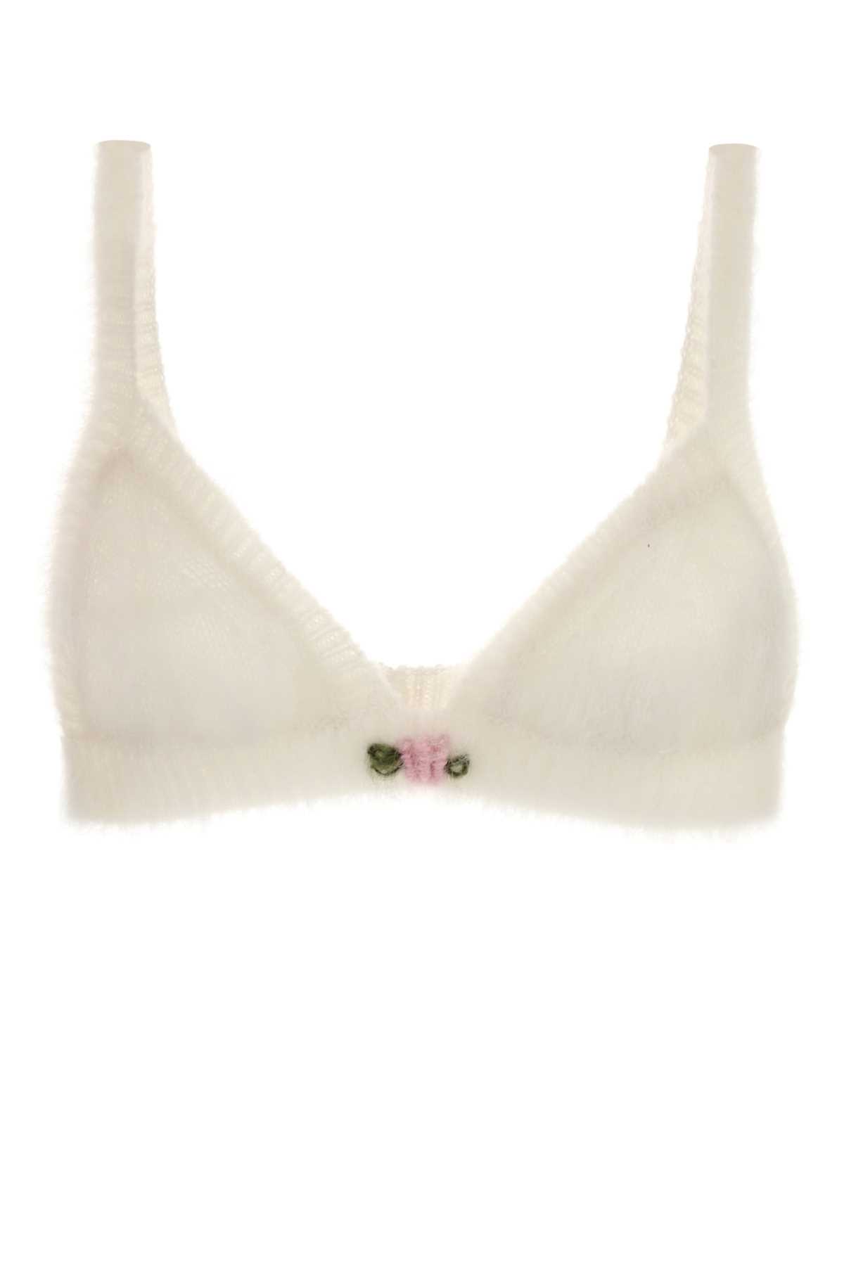 White mohair blend bra FABX4216K46039001 (ALESSANDRA RICH / タンクトップ・キャミソール ) | ALESSANDRA RICH (アレッサンドラ リッチ)