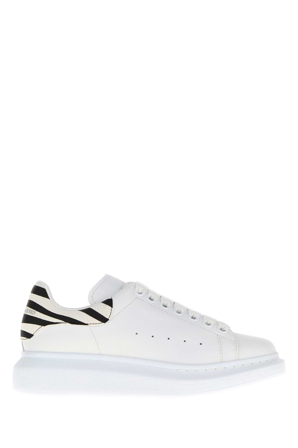 White leather sneakers with printed suede heel 553770WIAIU9332 (Alexander McQUEEN / スニーカー ) | Alexander McQUEEN (アレキサンダー・マックイーン)
