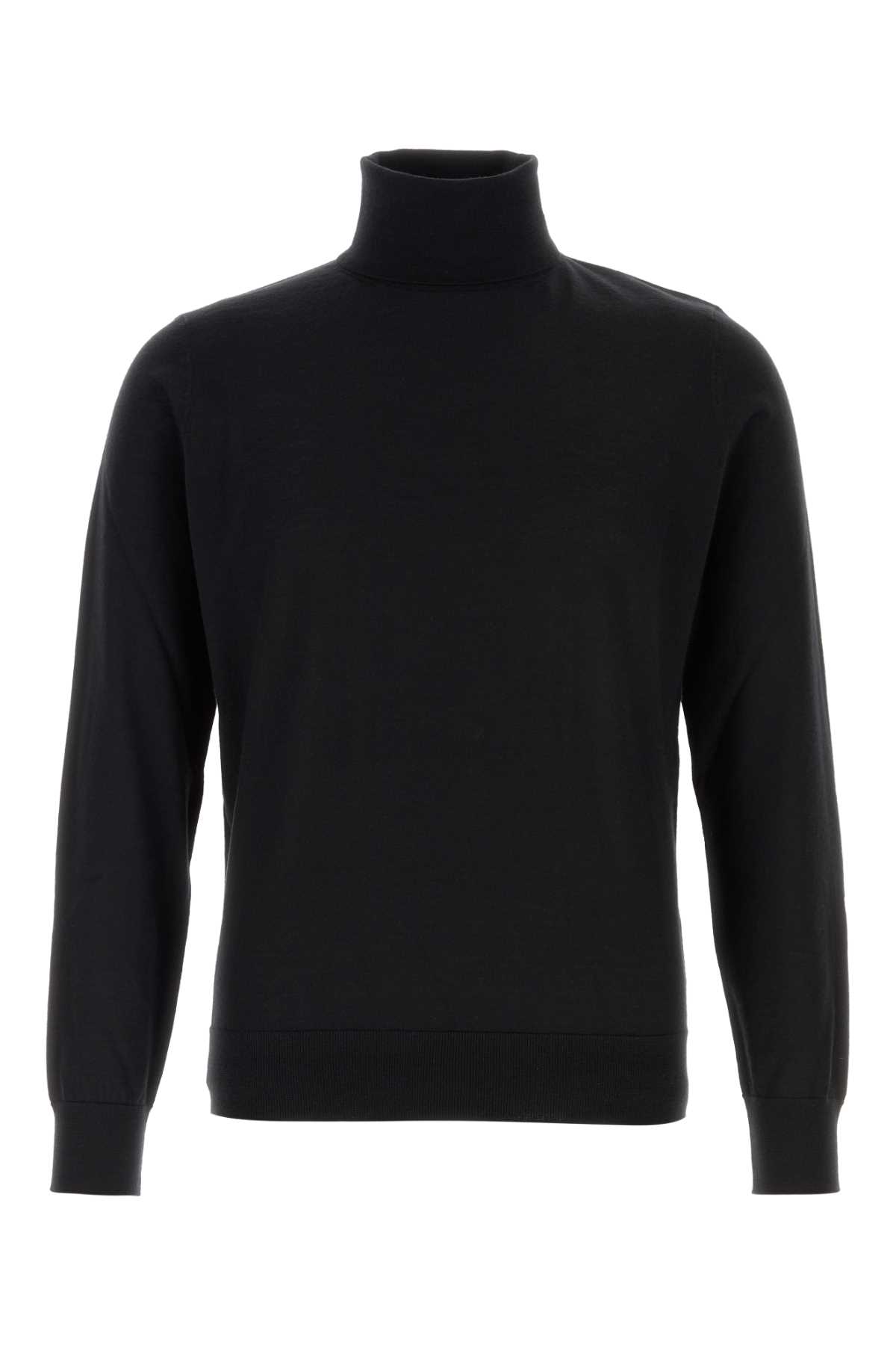 Black cashmere blend sweater RE8J00120K09 (ZEGNA / ニット・セーター・カーディガン ) | ZEGNA (ゼニア)