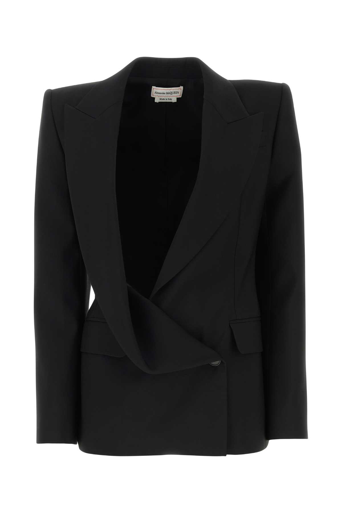 Black wool blazer 745244QJACX1000 (Alexander McQUEEN / ブレザー・ジャケット ) | Alexander McQUEEN (アレキサンダー・マックイーン)
