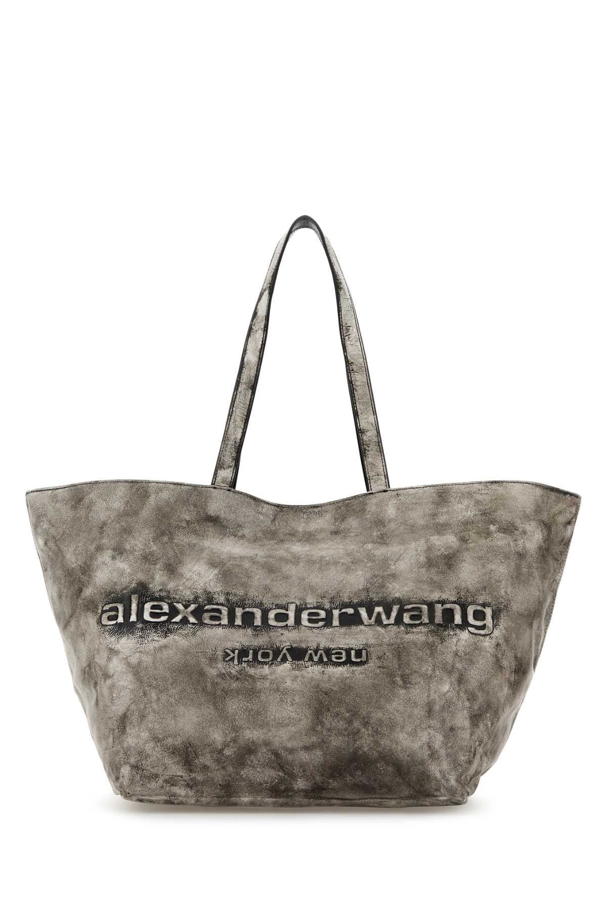 Light grey leather small Punch shopping bag 20425T78L965 (alexanderwang / トートバッグ ) | alexanderwang (アレキサンダーワン)