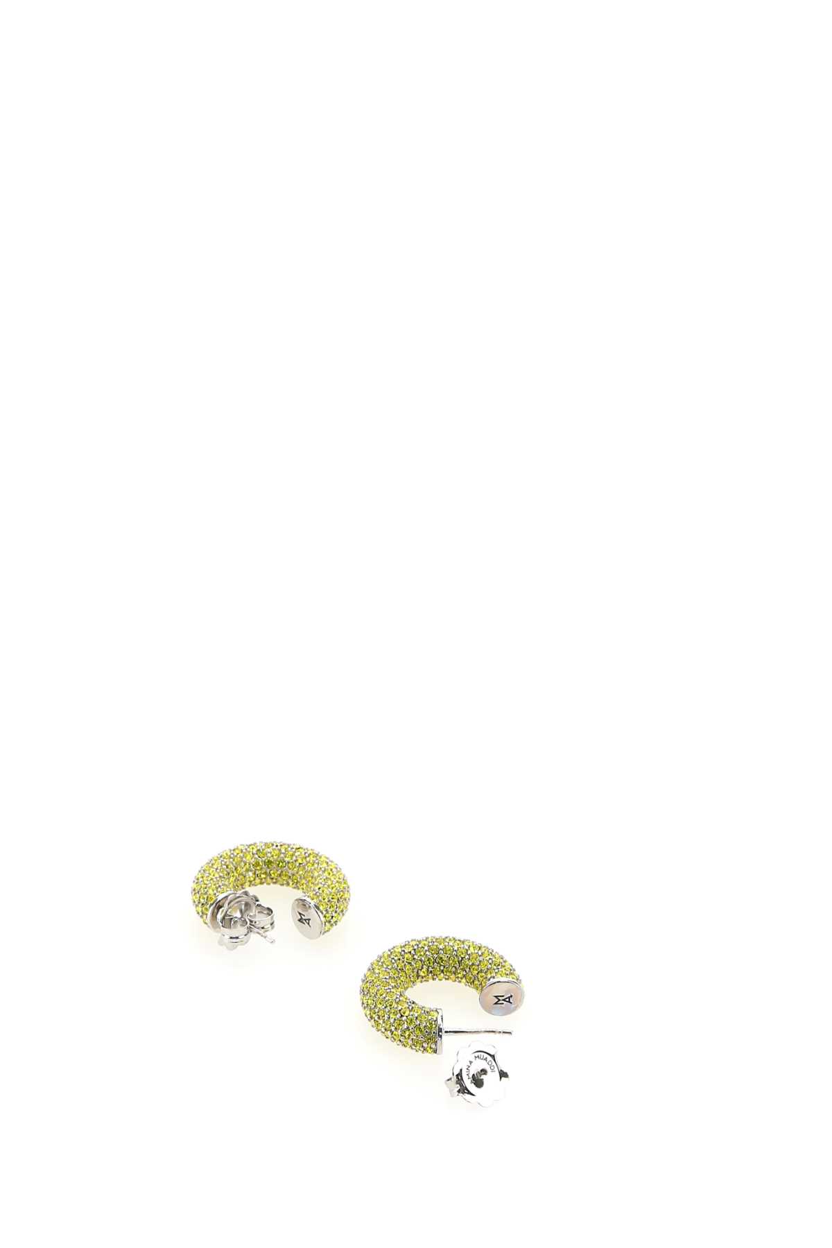 Embellished metal mini Cameron earrings CAMERONHOOPMINICITRINE (AMINA MUADDI / ピアス・イヤリング ) | AMINA MUADDI (アミナ モアディ)(2)