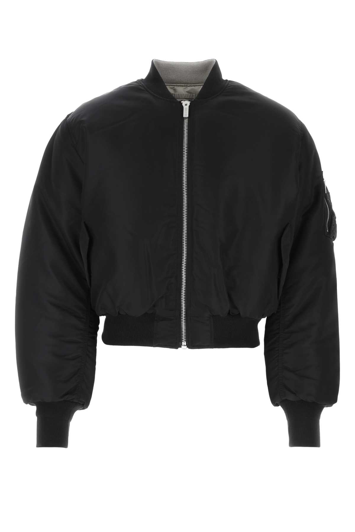 Black nylon padded bomber jacket VL16JA320BBLACK (VTMNTS / カジュアルジャケット ) | VTMNTS (ブイティーエムエヌティーエス)